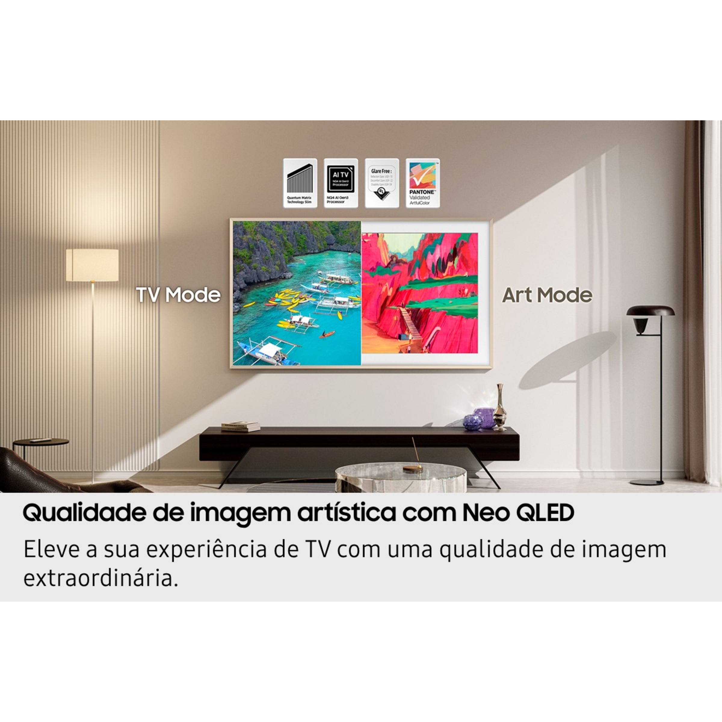 TV Samsung The Frame Pro 75" Neo QLED 4K TQ75LS03FWUXXC Preto-4