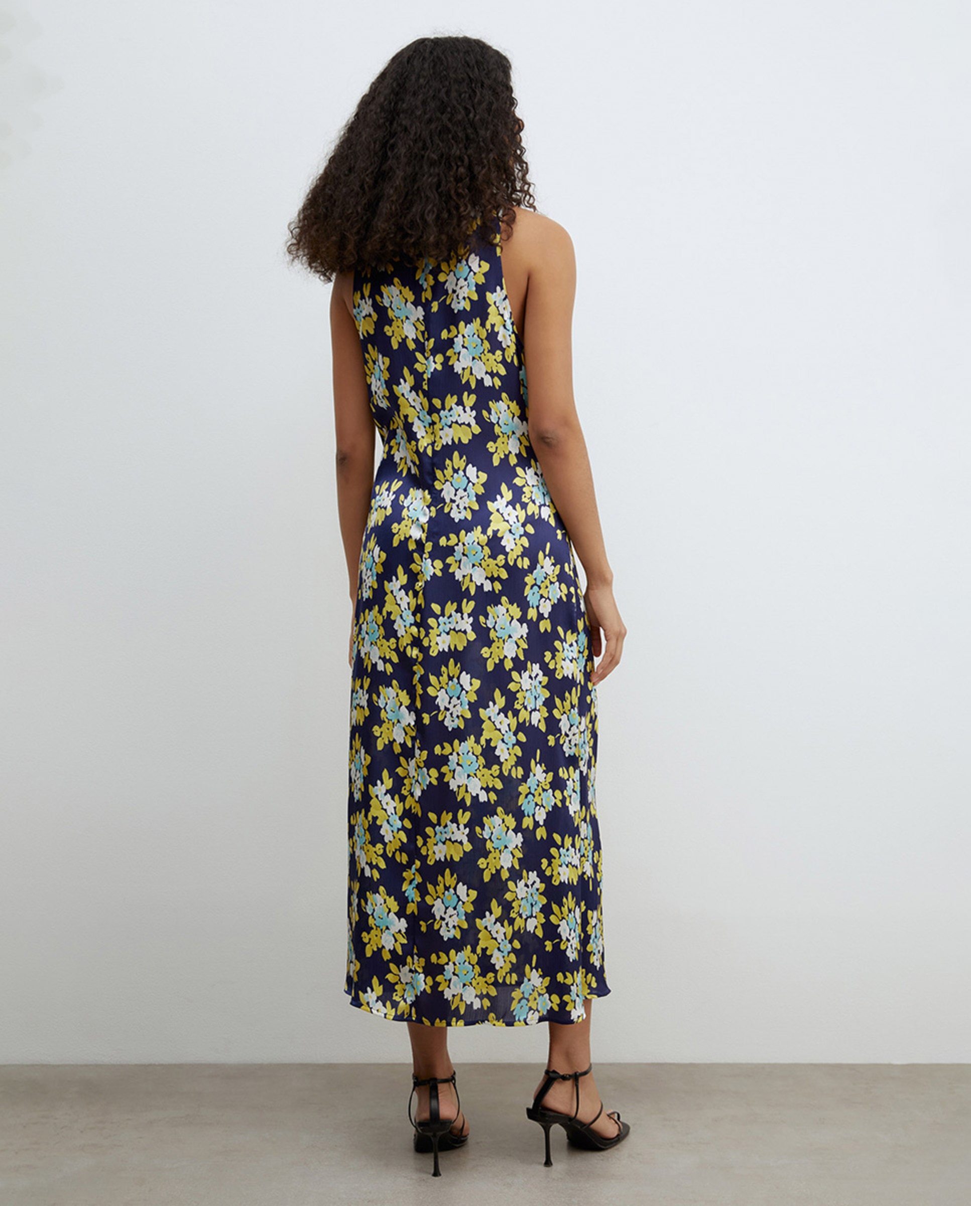 Vestido Halter com Botões Azul-marinho-5