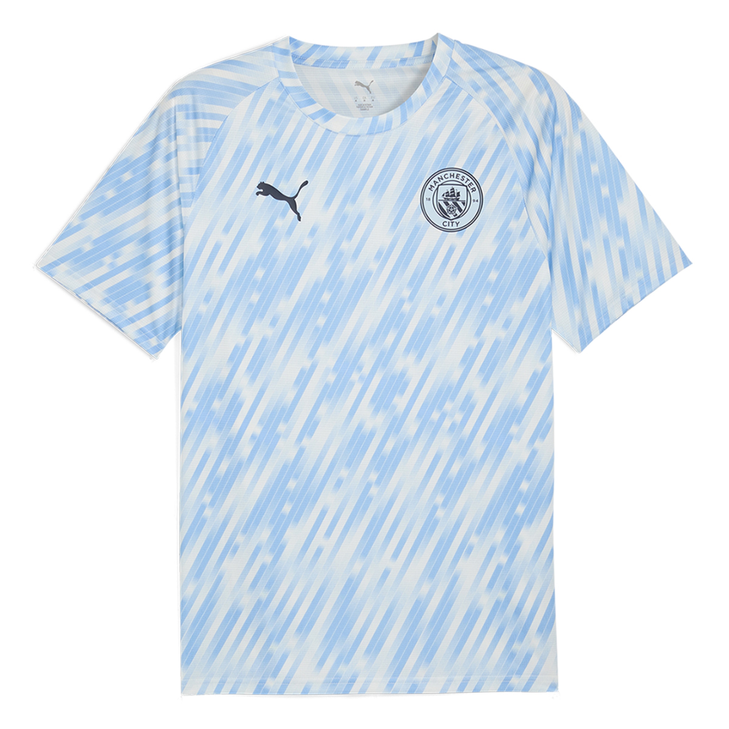 T-shirt de Futebol de Homem MCFC Warm Up Jersey Azul-6