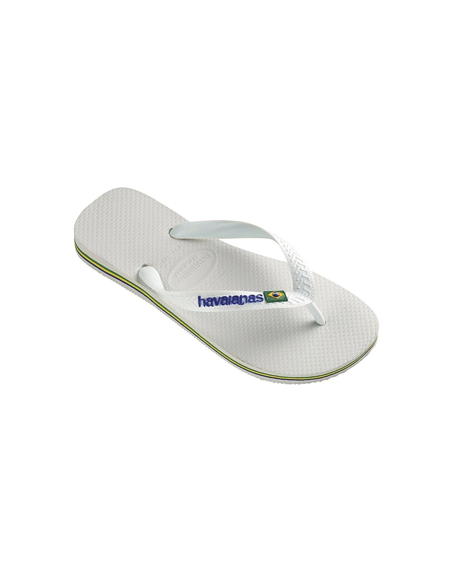 Chinelos unissexo Brasil Logo Branco-1