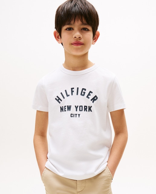 Imagen 0 de Camiseta de niño lisa de manga corta con logo en el pecho