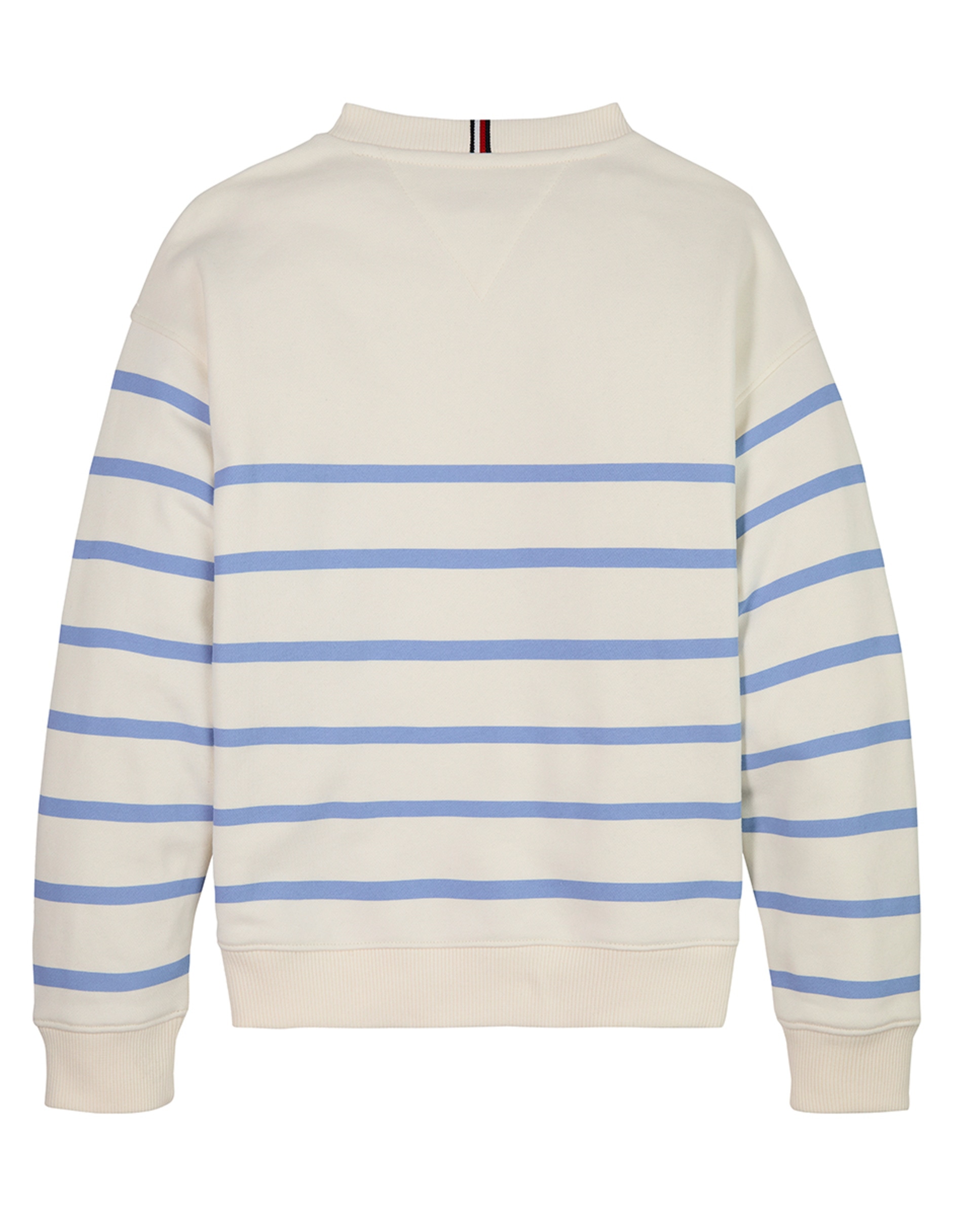 Sweatshirt às Riscas com Decote Redondo Branco-7