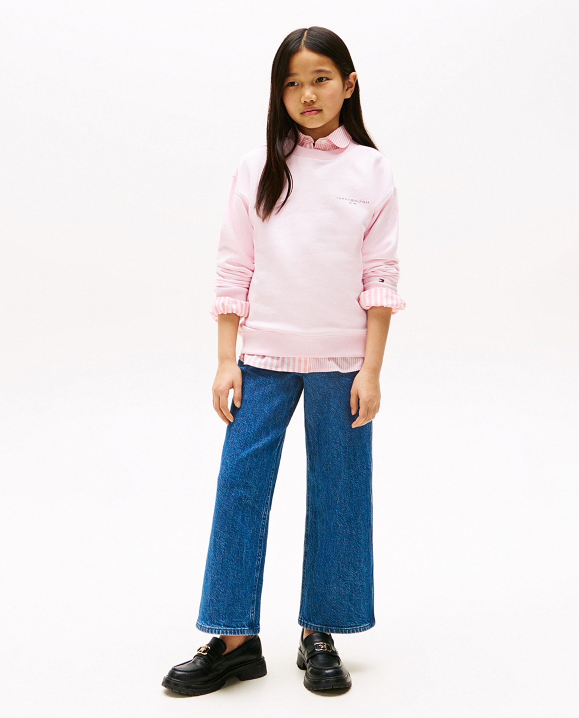 Camisa às Riscas com Manga Comprida Rosa-4