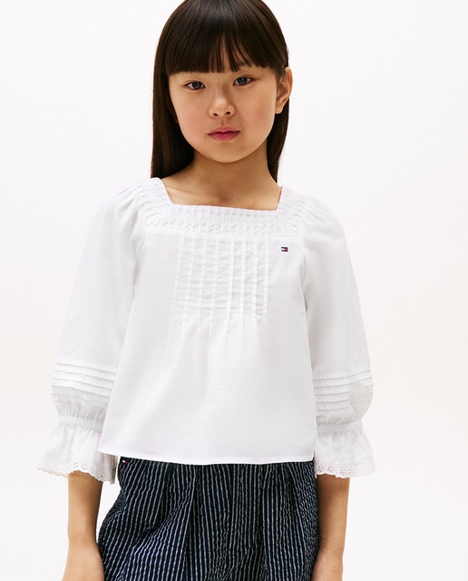 Imagen 0 de Camisa de niña de manga larga bordado inglés