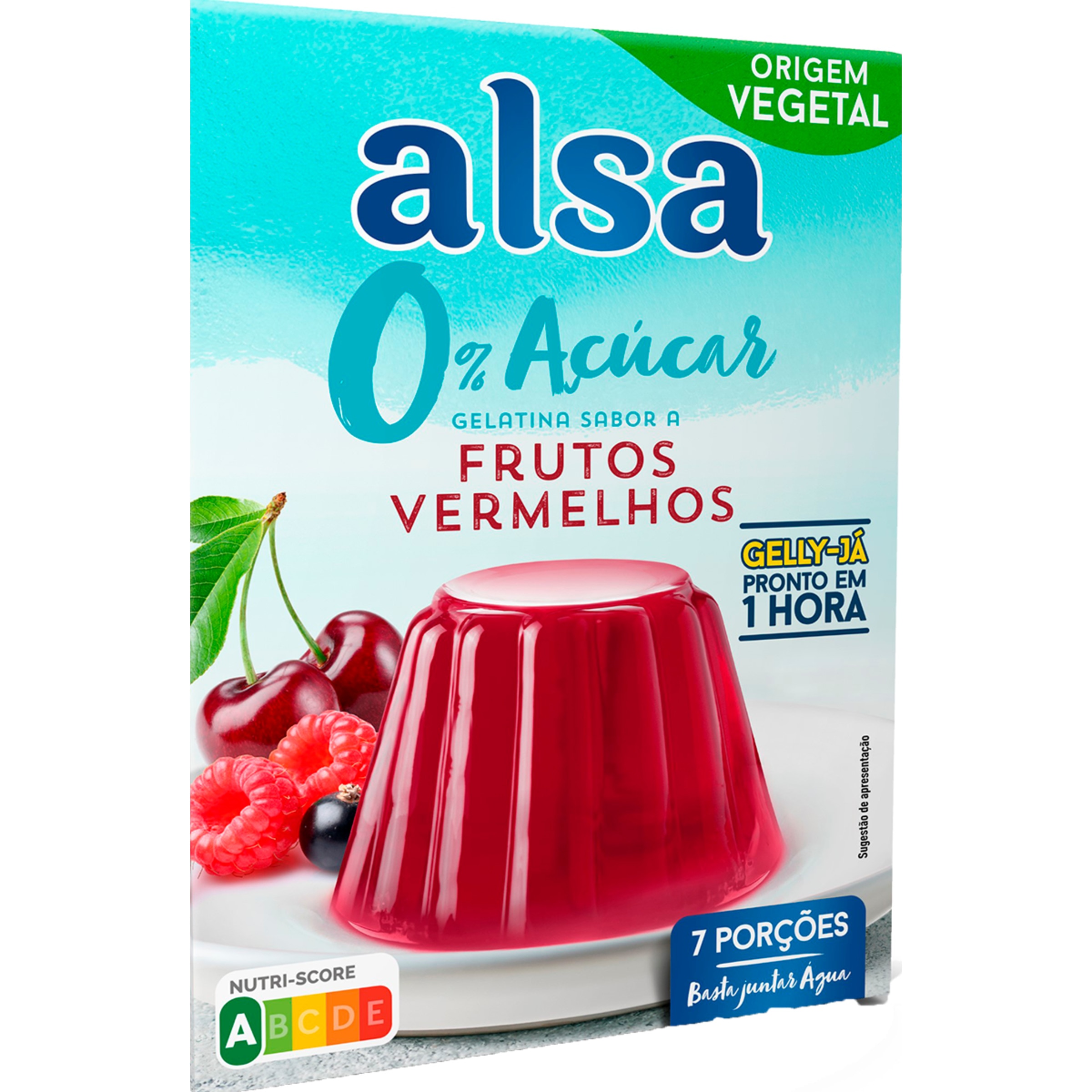 Gelatina 0% de Frutos Vermelhos embalagem 42 g