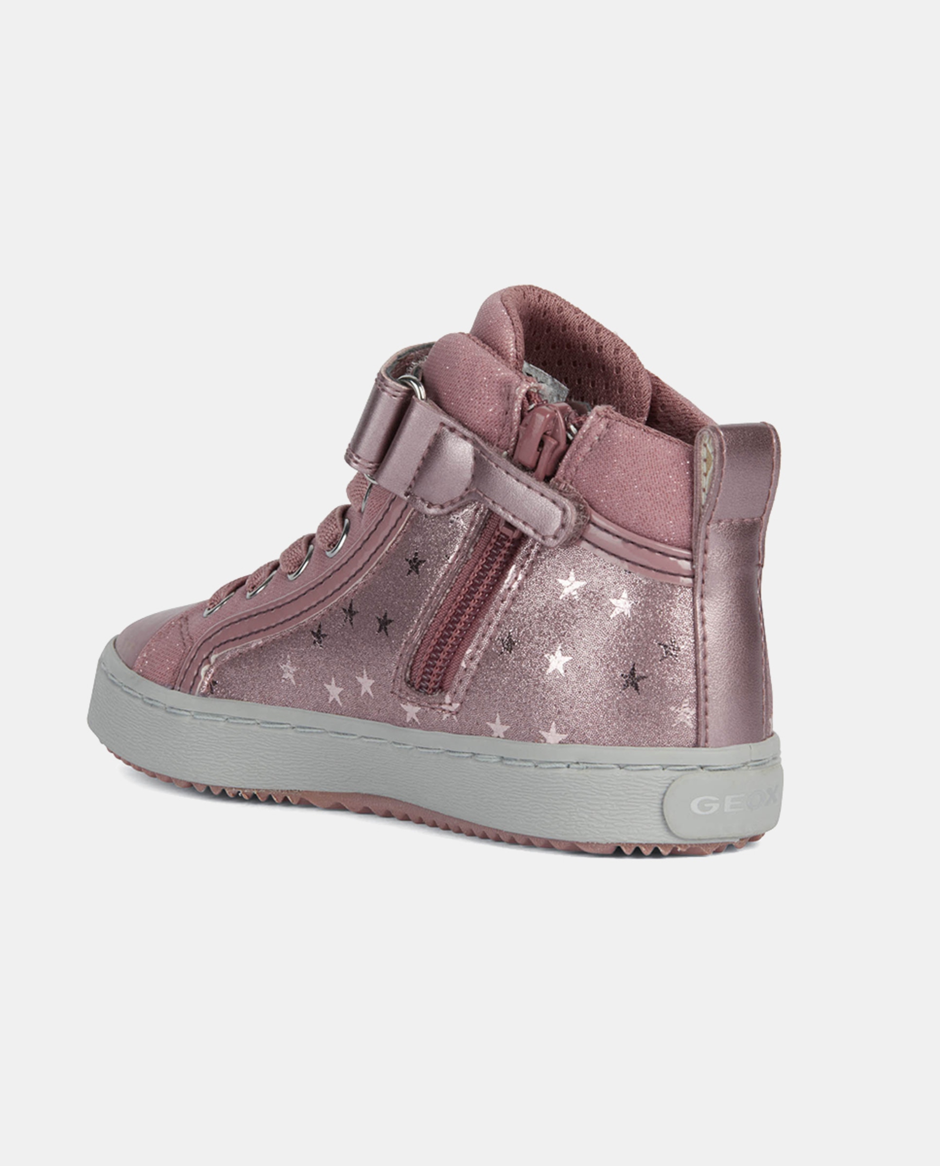 Sapatilhas desportivas de menina Geox azuis com estampado de estrela Rosa-3
