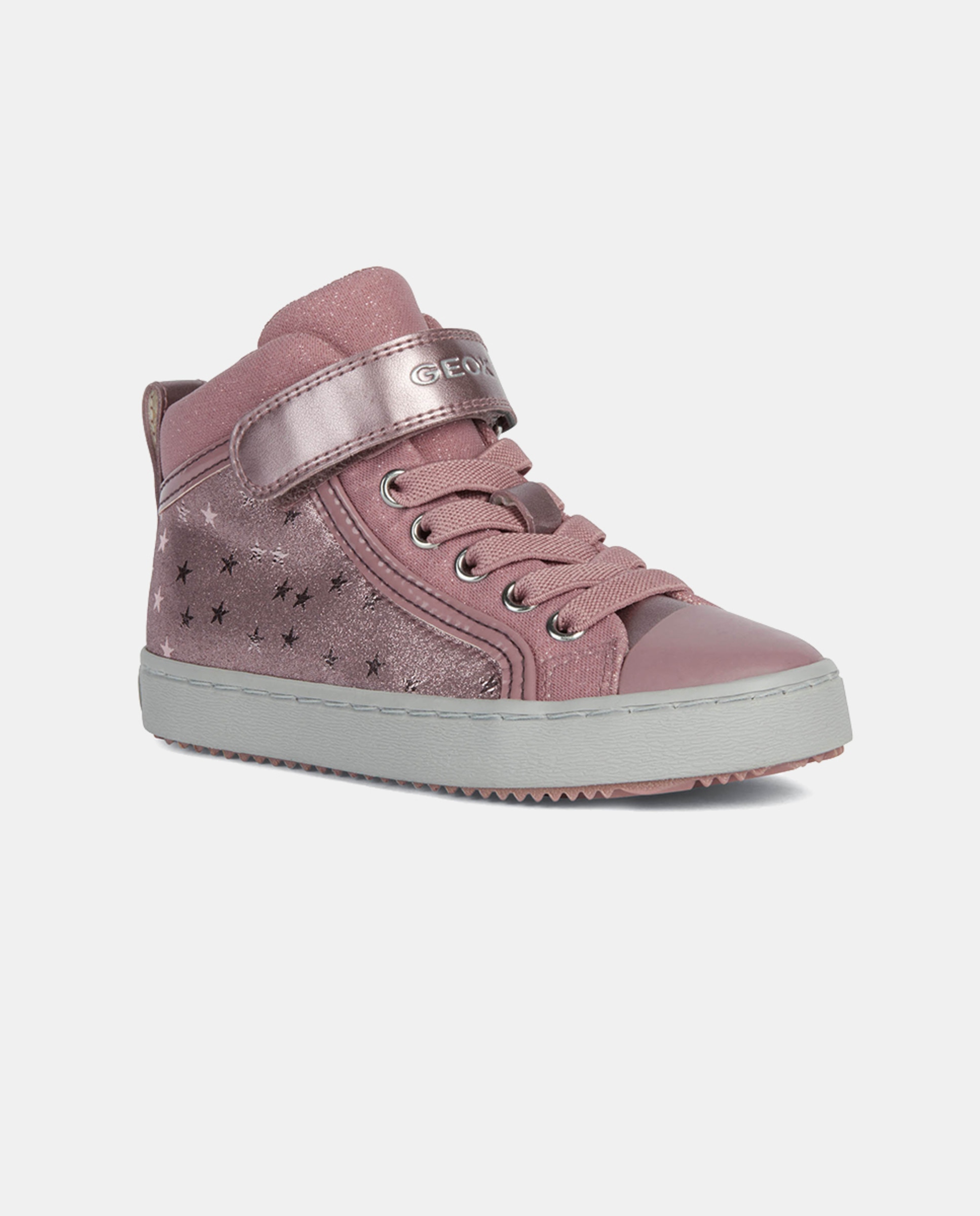 Sapatilhas desportivas de menina Geox azuis com estampado de estrela Rosa-2