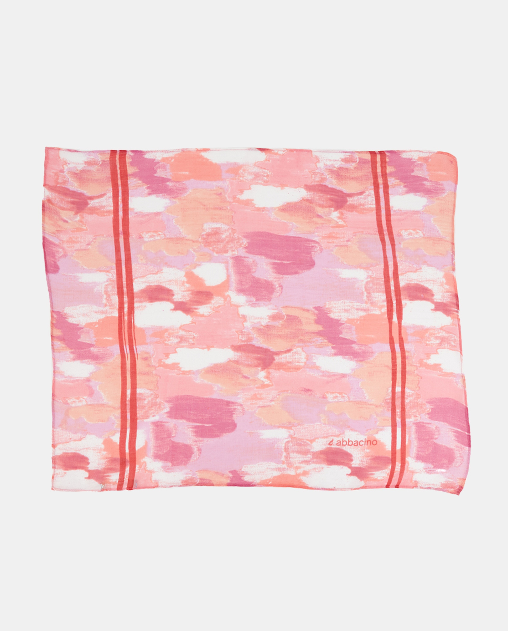 Bandana de Seda e Modal Oceans Diary com Estampado Abstrato Coral-3