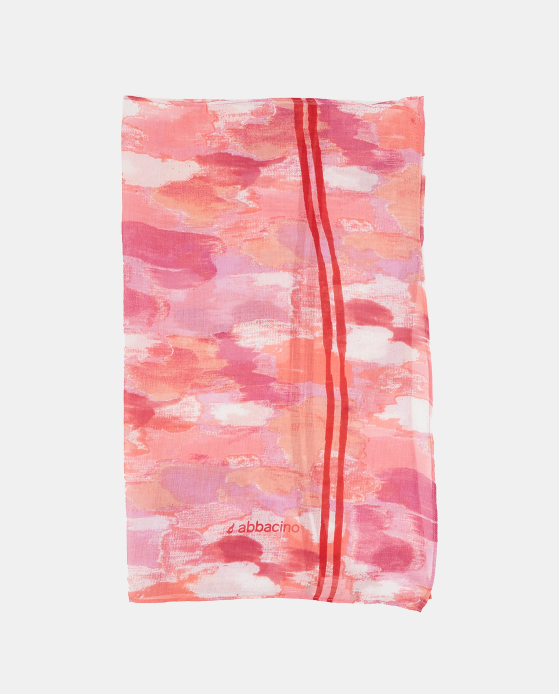 Bandana de Seda e Modal Oceans Diary com Estampado Abstrato Coral-2