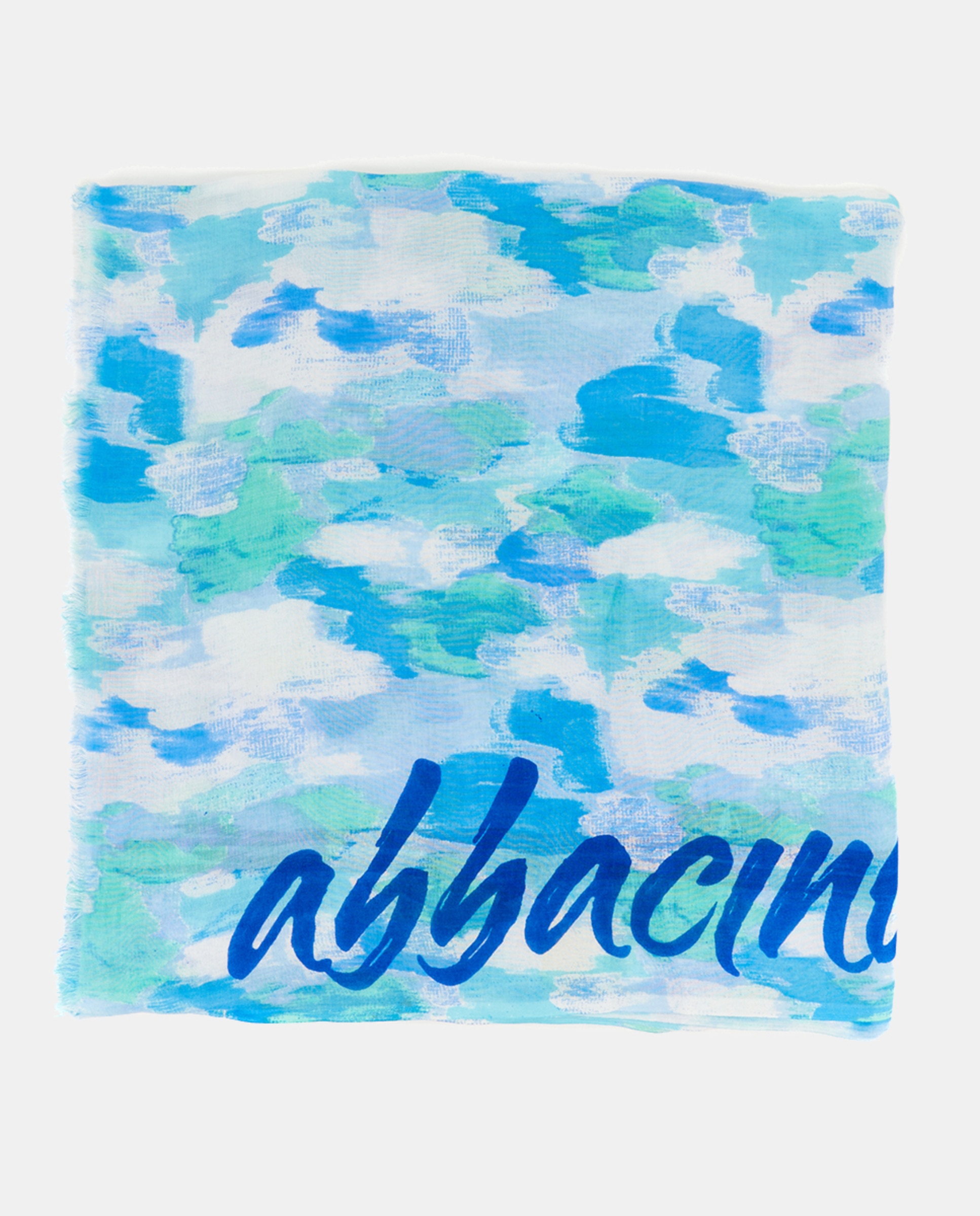 Lenço de Viscose Oceans Diary com Estampado Abstrato Azul-2