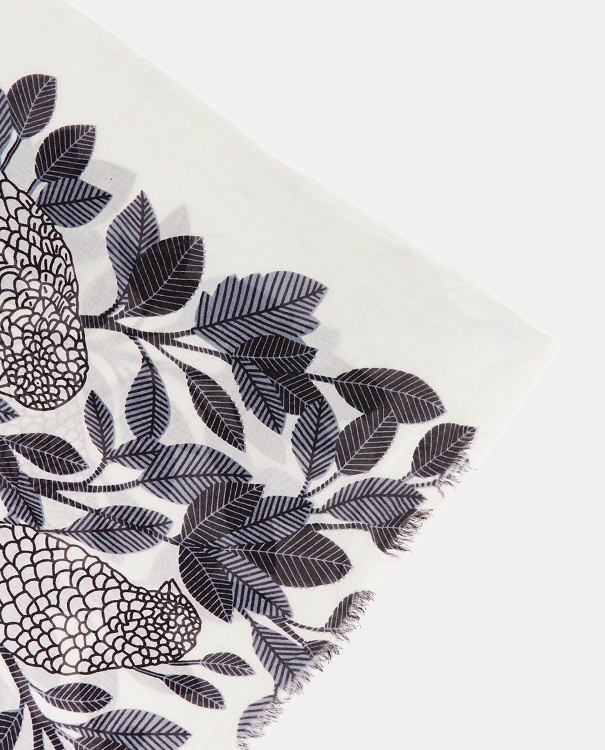 Lenço de Viscose Oceans Diary com Estampado - Cru Cinzento-5
