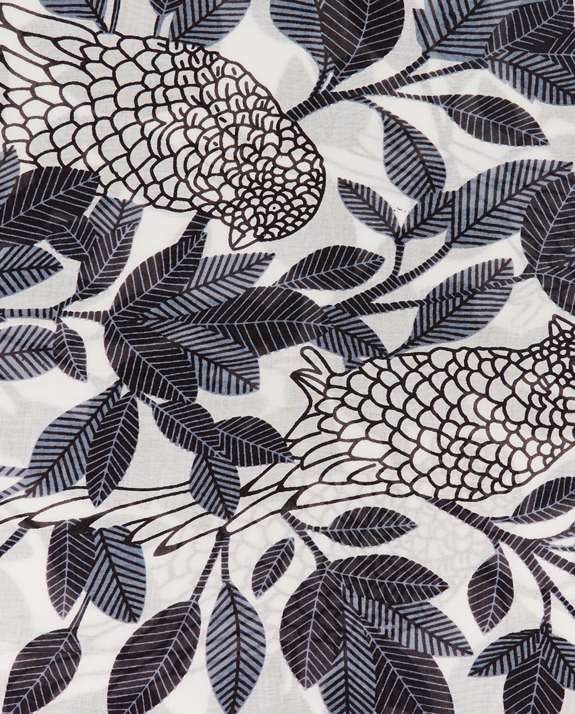 Lenço de Viscose Oceans Diary com Estampado - Cru Cinzento-4
