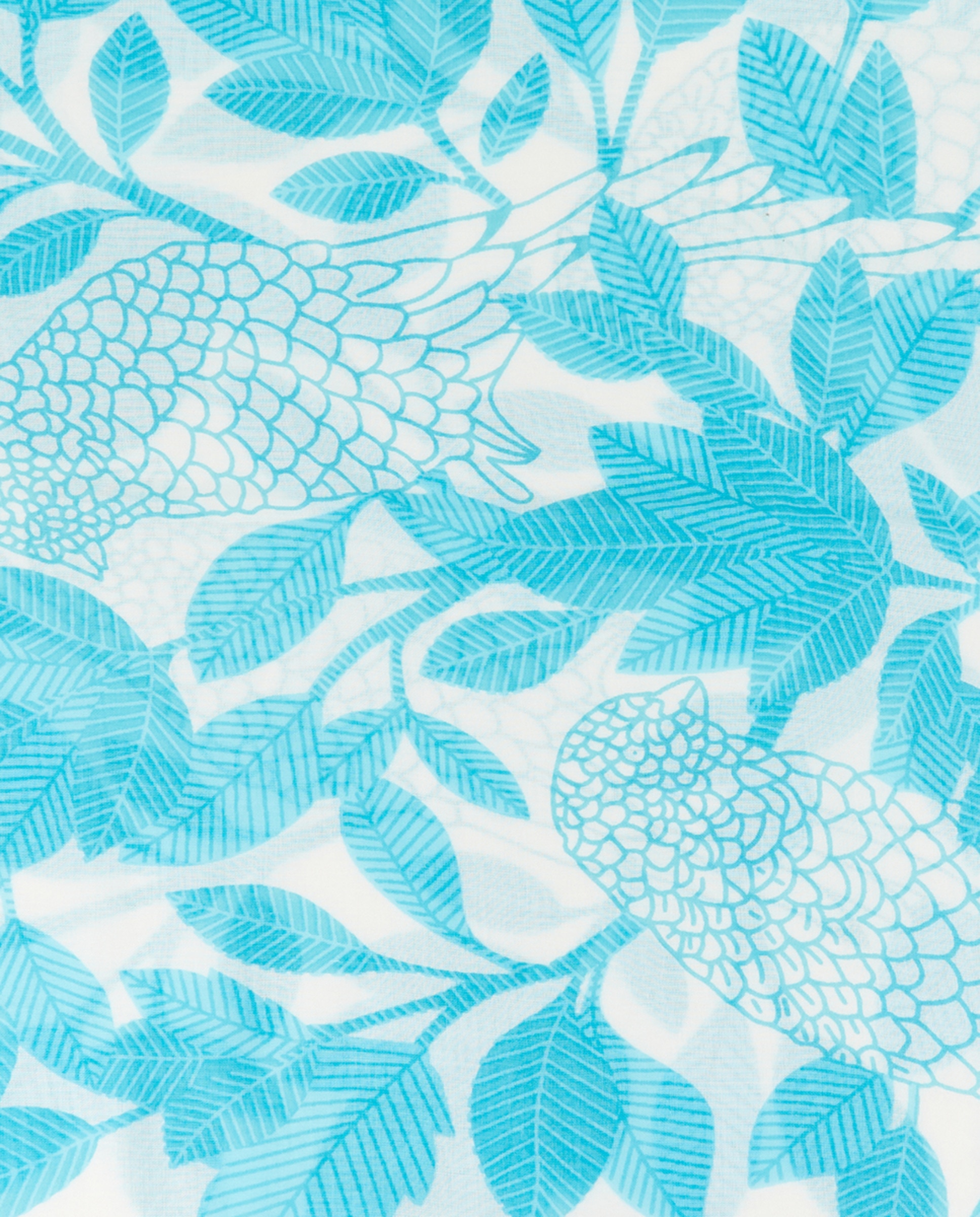 Lenço de Viscose Oceans Diary com Estampado - Cru Turquesa-4