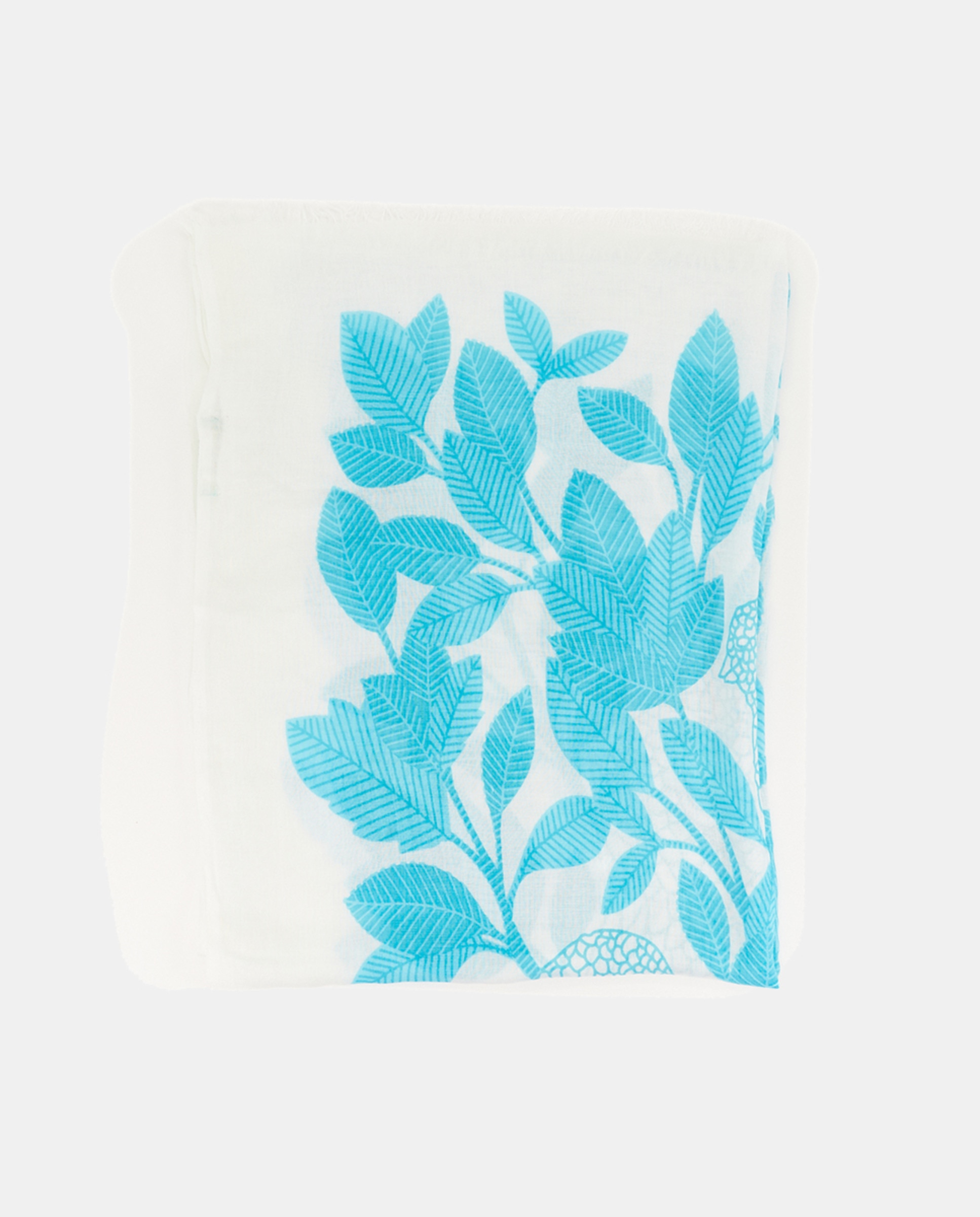 Lenço de Viscose Oceans Diary com Estampado - Cru Turquesa-2