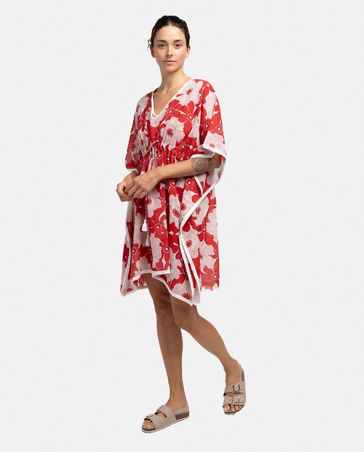 Imagen 0 de Caftán de algodón Oceans Diary con estampado floral