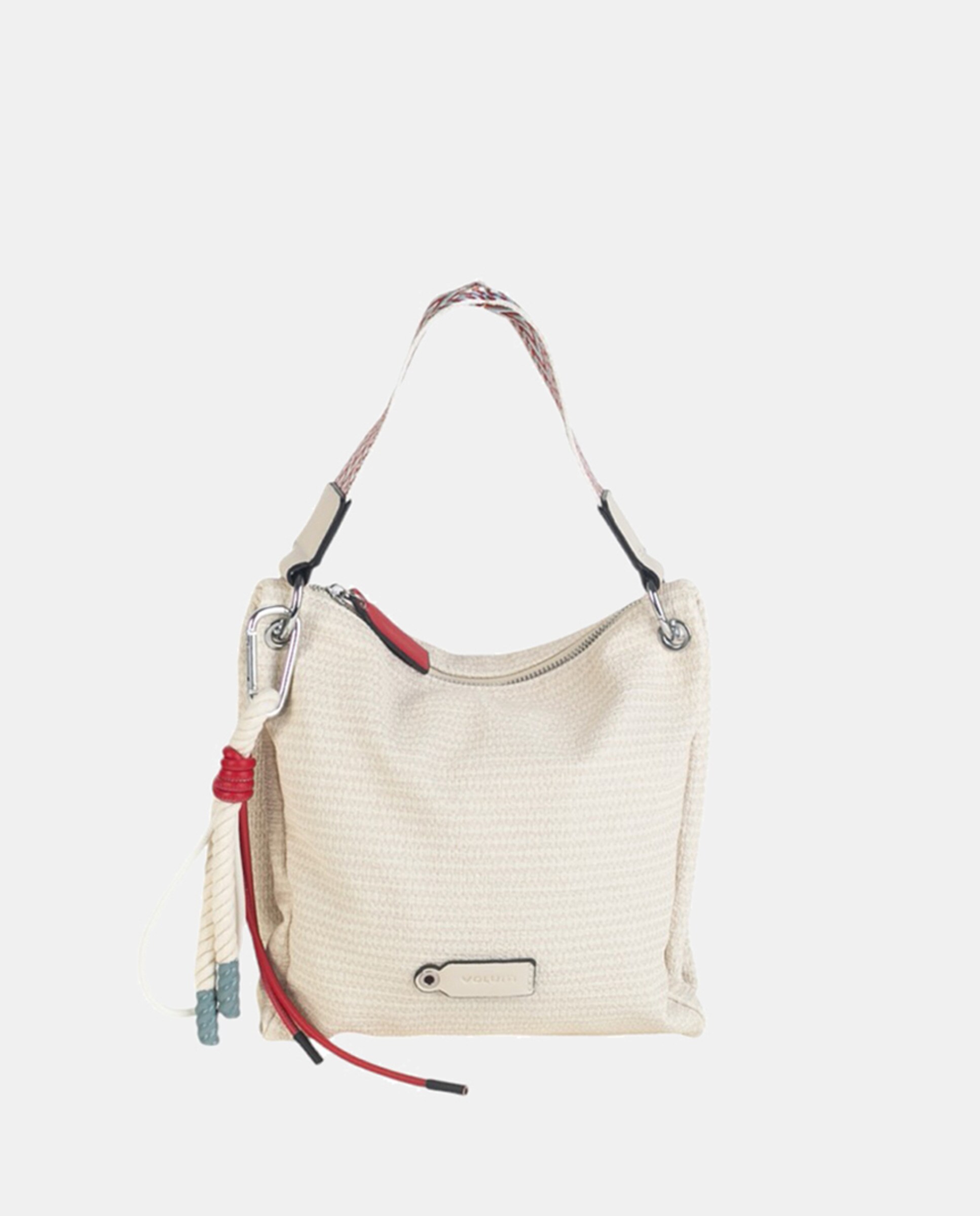 Bolso bandolera tamaño medio color blanco confeccinado en pu