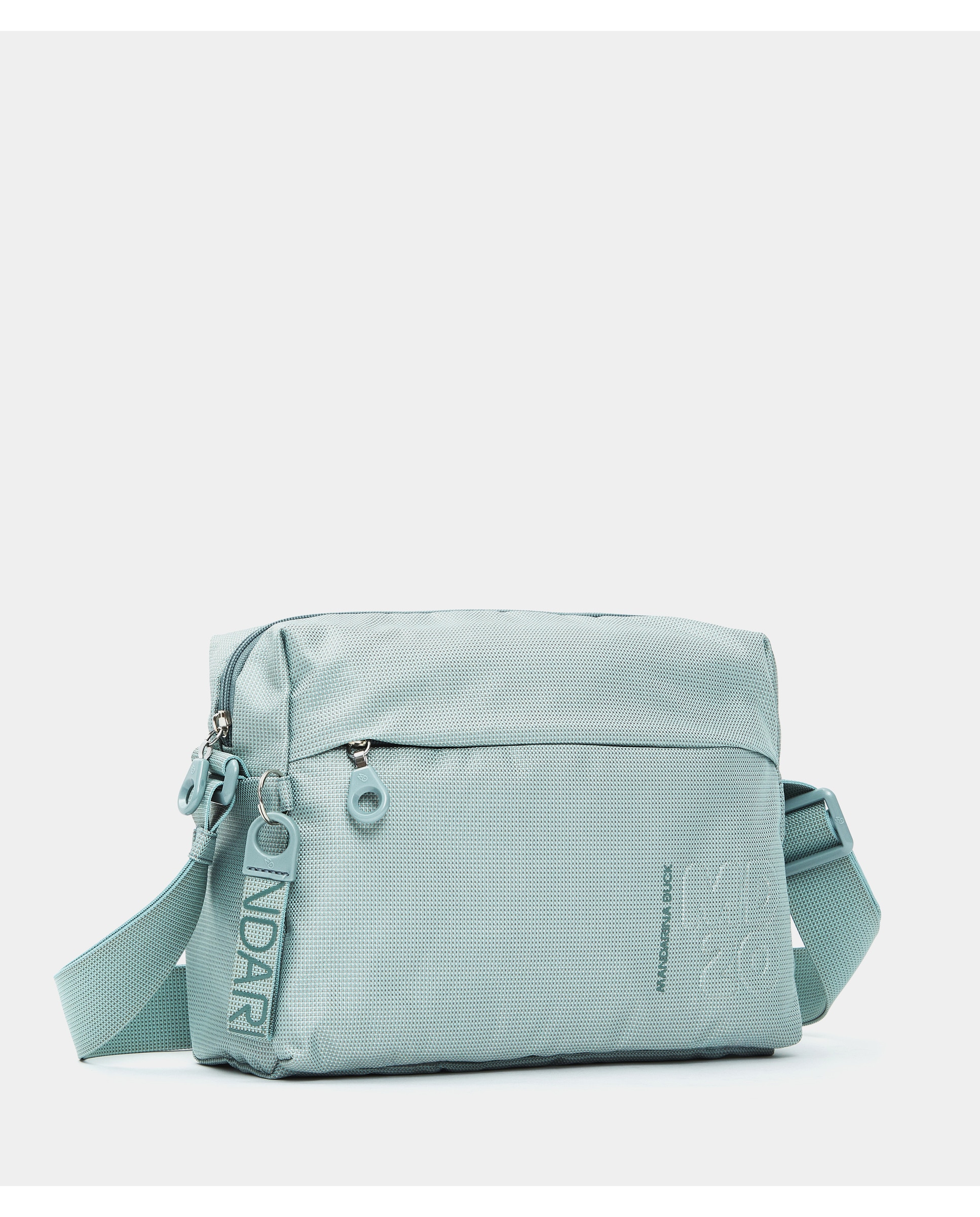 Mala a tiracolo média de mulher Mandarina Duck cinzento-escuro com fecho de correr Verde-2