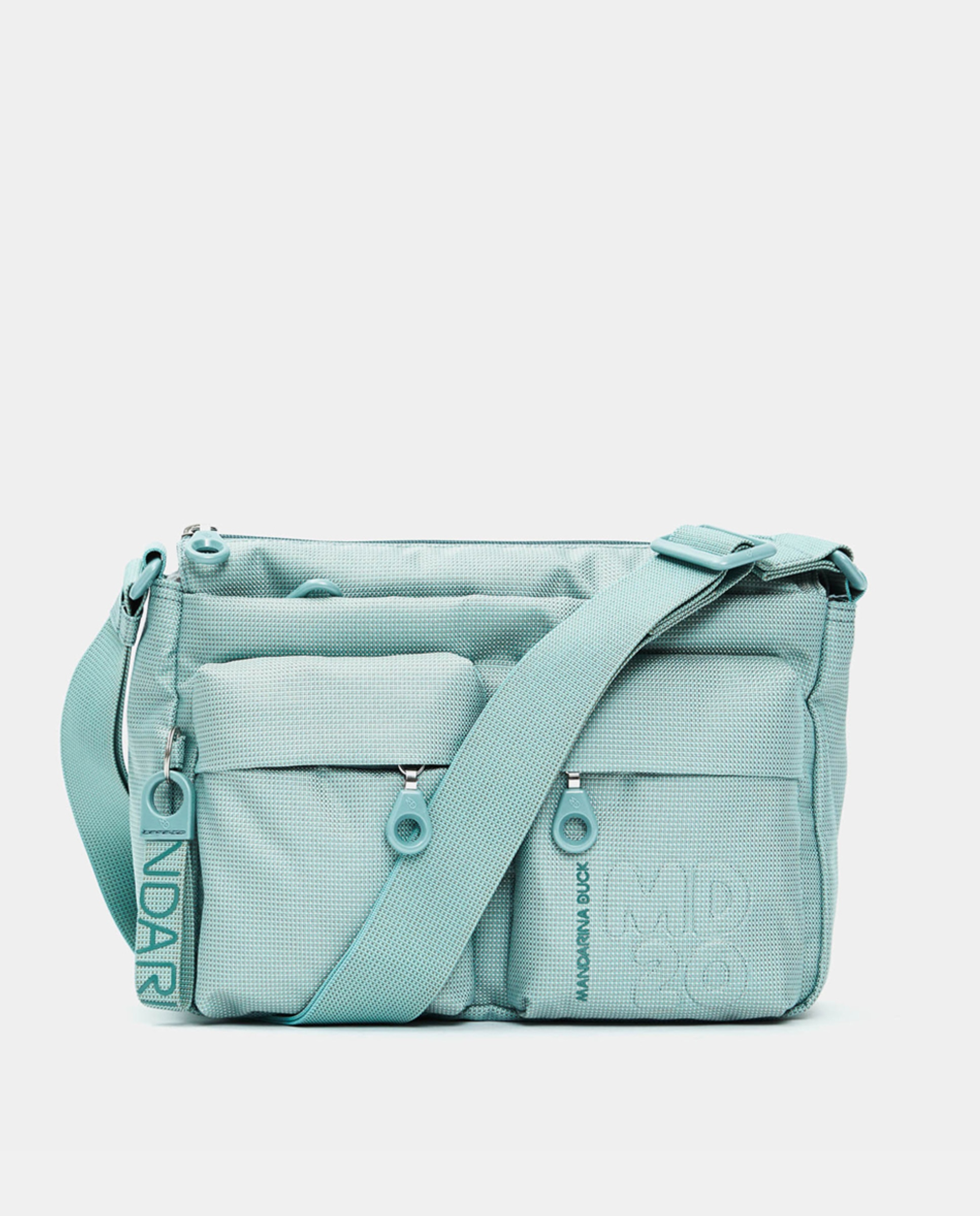 Mala a tiracolo de mulher Mandarina Duck cinzento-escuro com fecho de correr Verde-1