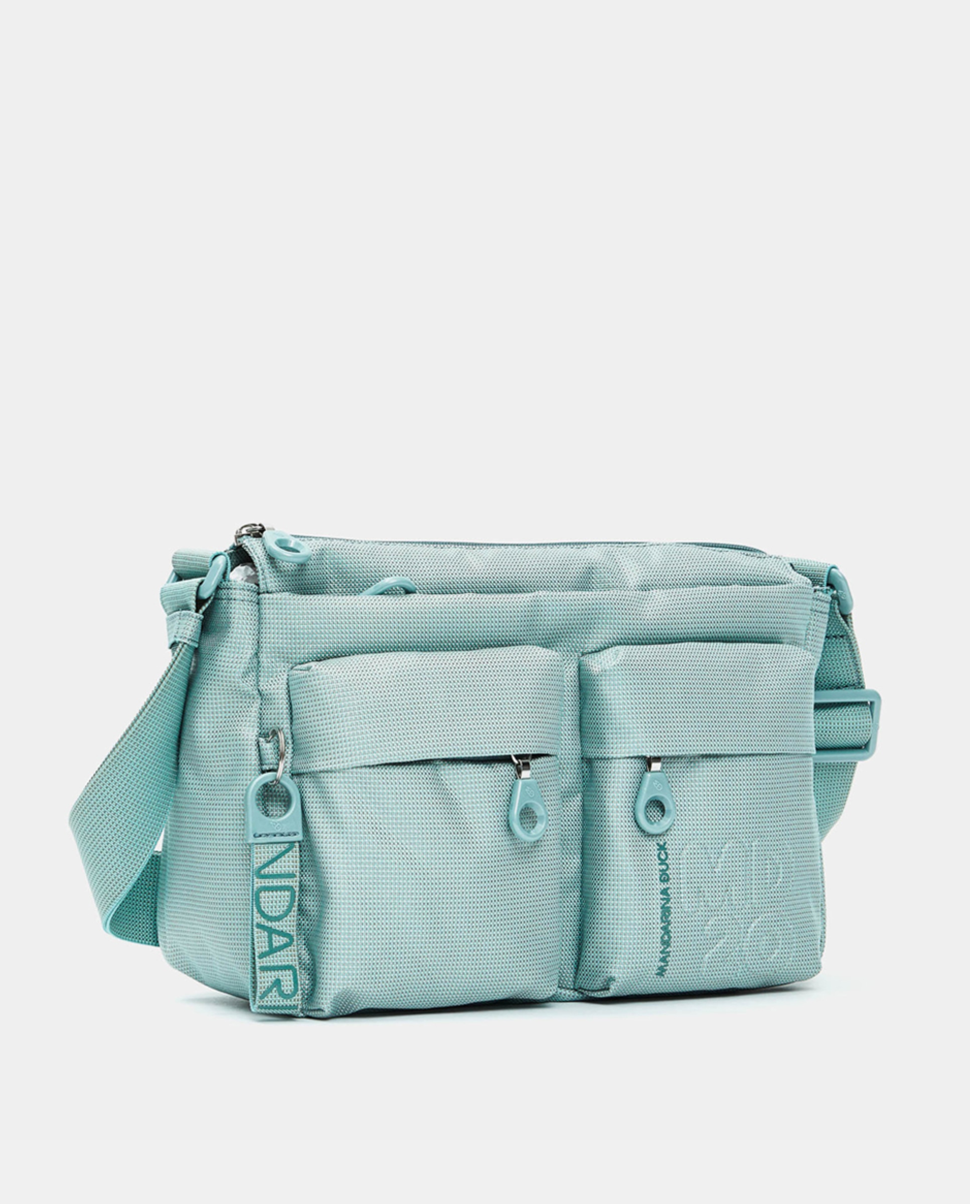 Mala a tiracolo de mulher Mandarina Duck cinzento-escuro com fecho de correr Verde-2