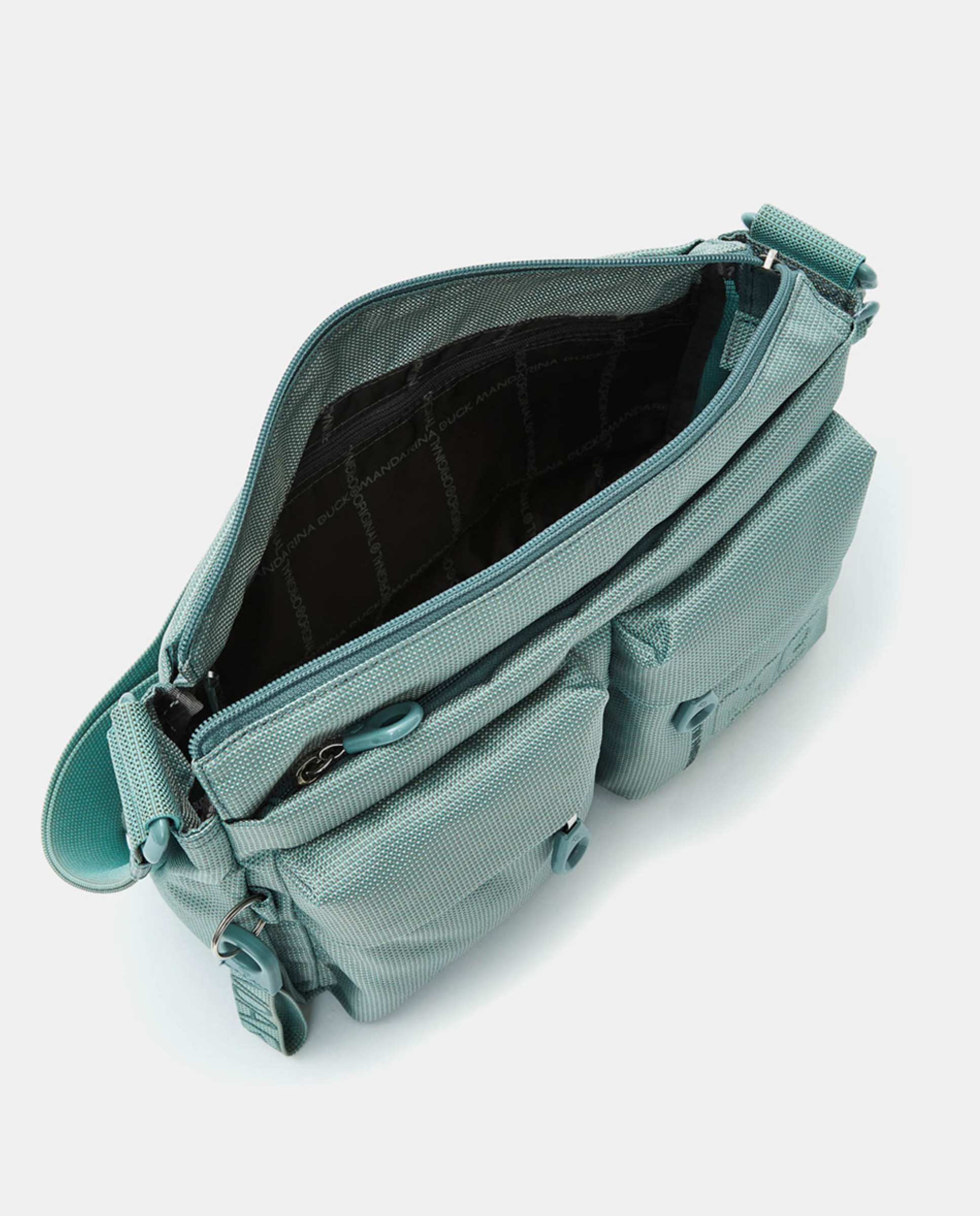 Mala a tiracolo de mulher Mandarina Duck cinzento-escuro com fecho de correr Verde-4