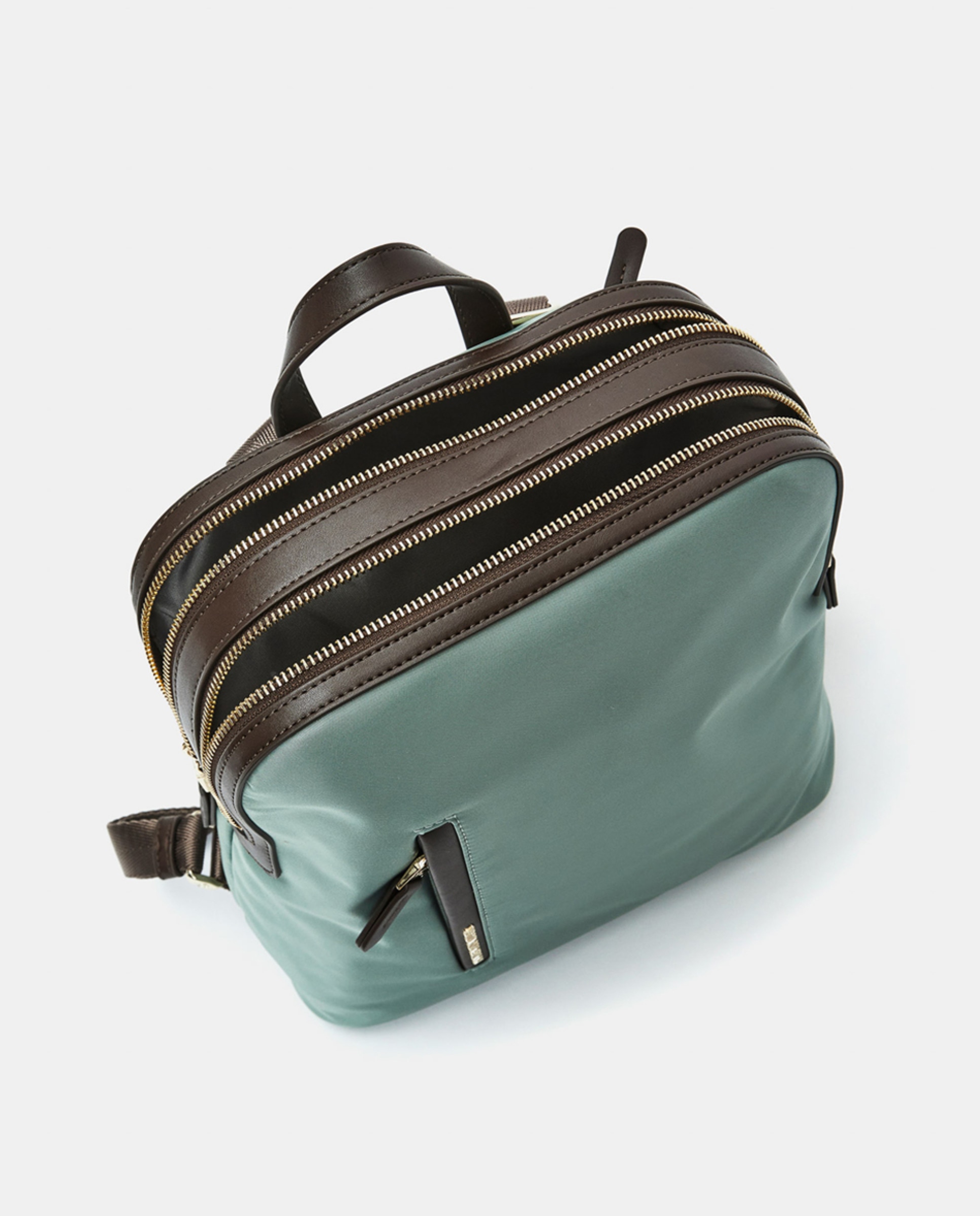 Mochila de nylon azul-marinho Verde-4