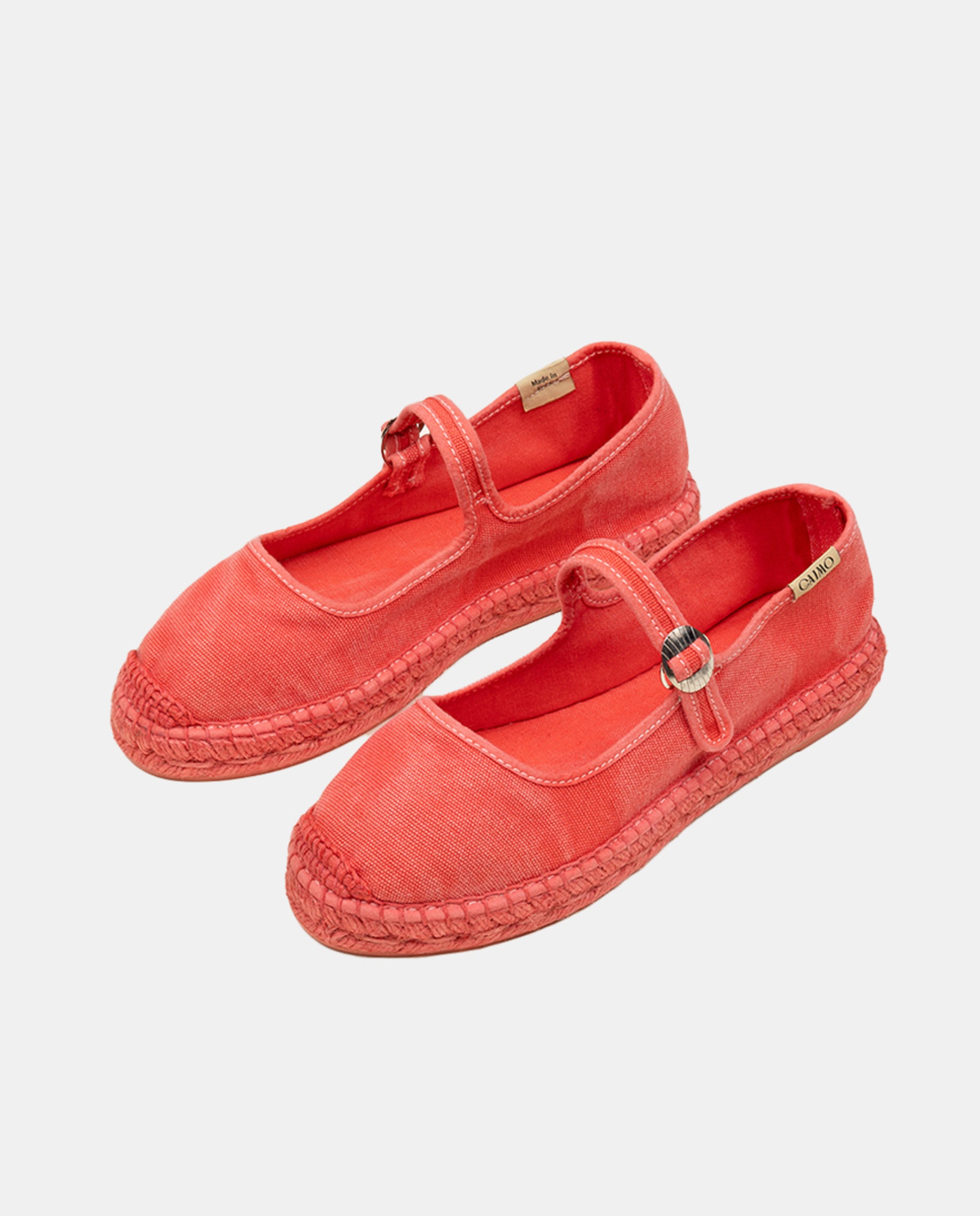 Sapatos de Presilha de Lona com Sola de Juta Vermelho-cereja-2
