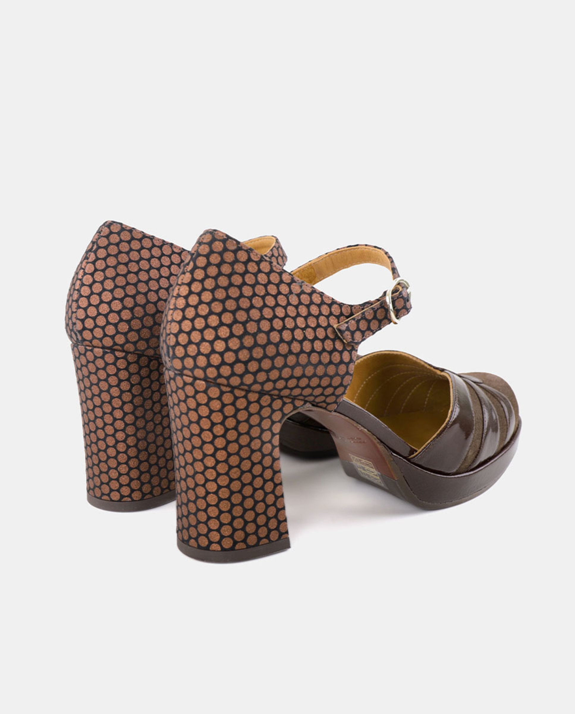 Sapatos em Pele com Salto de Bloco Castanho-chocolate-3