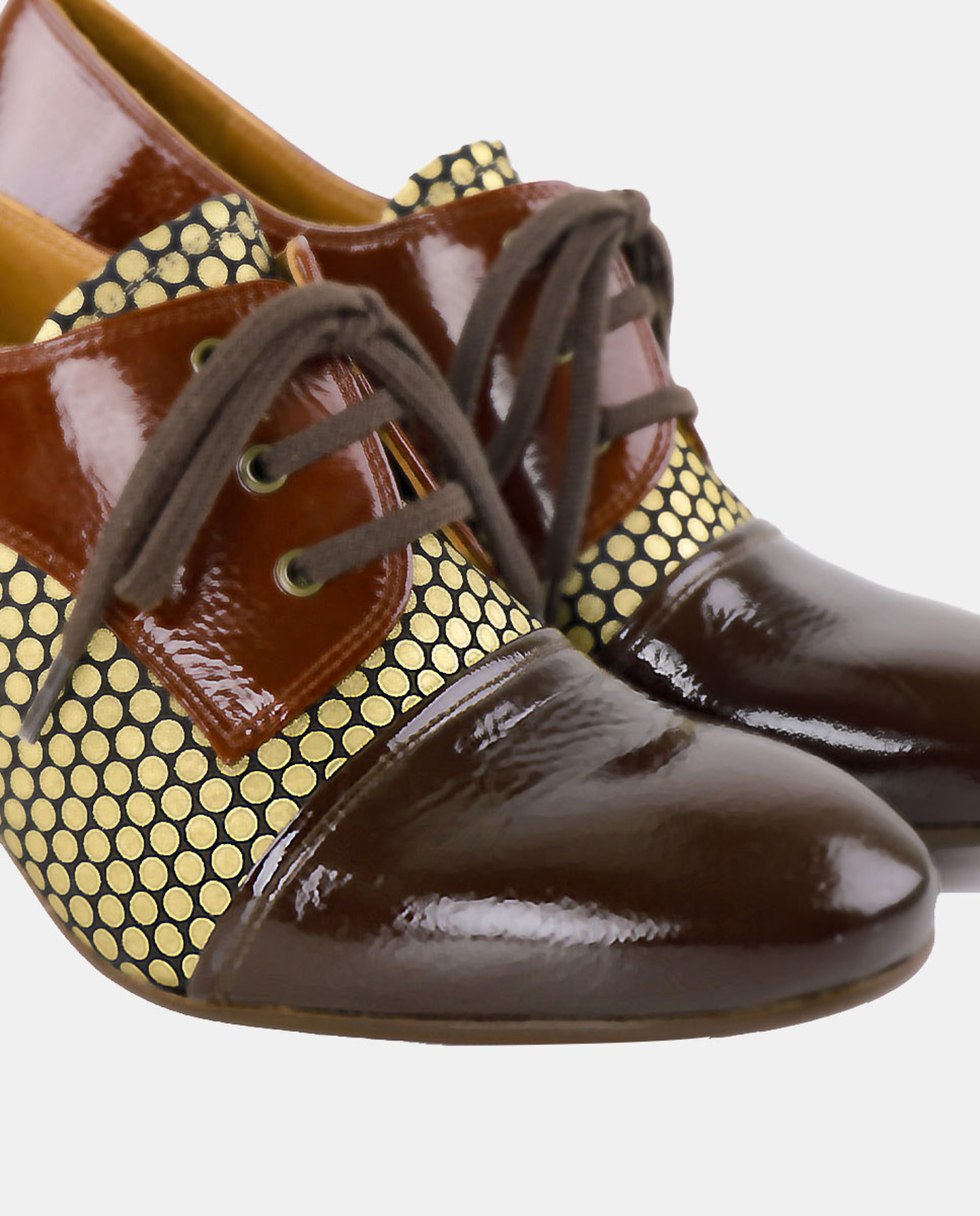 Sapatos em Pele com Salto de Bloco Castanho-chocolate-5