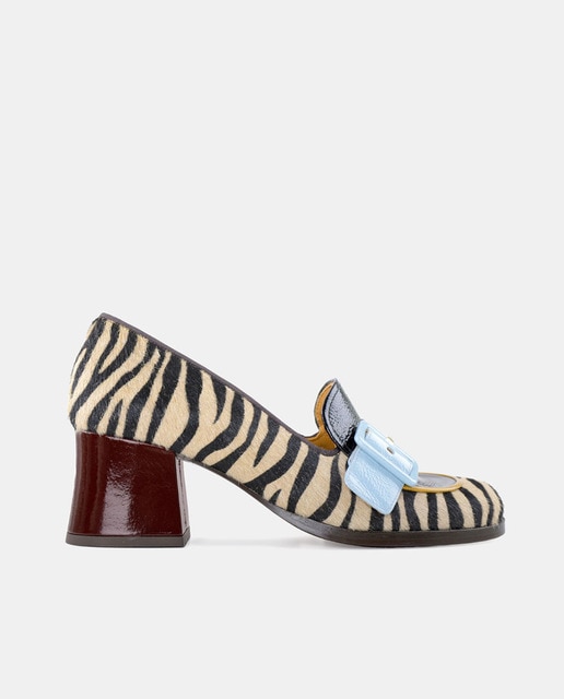 Imagen 0 de Zapatos de mujer en piel con tacón bloque.