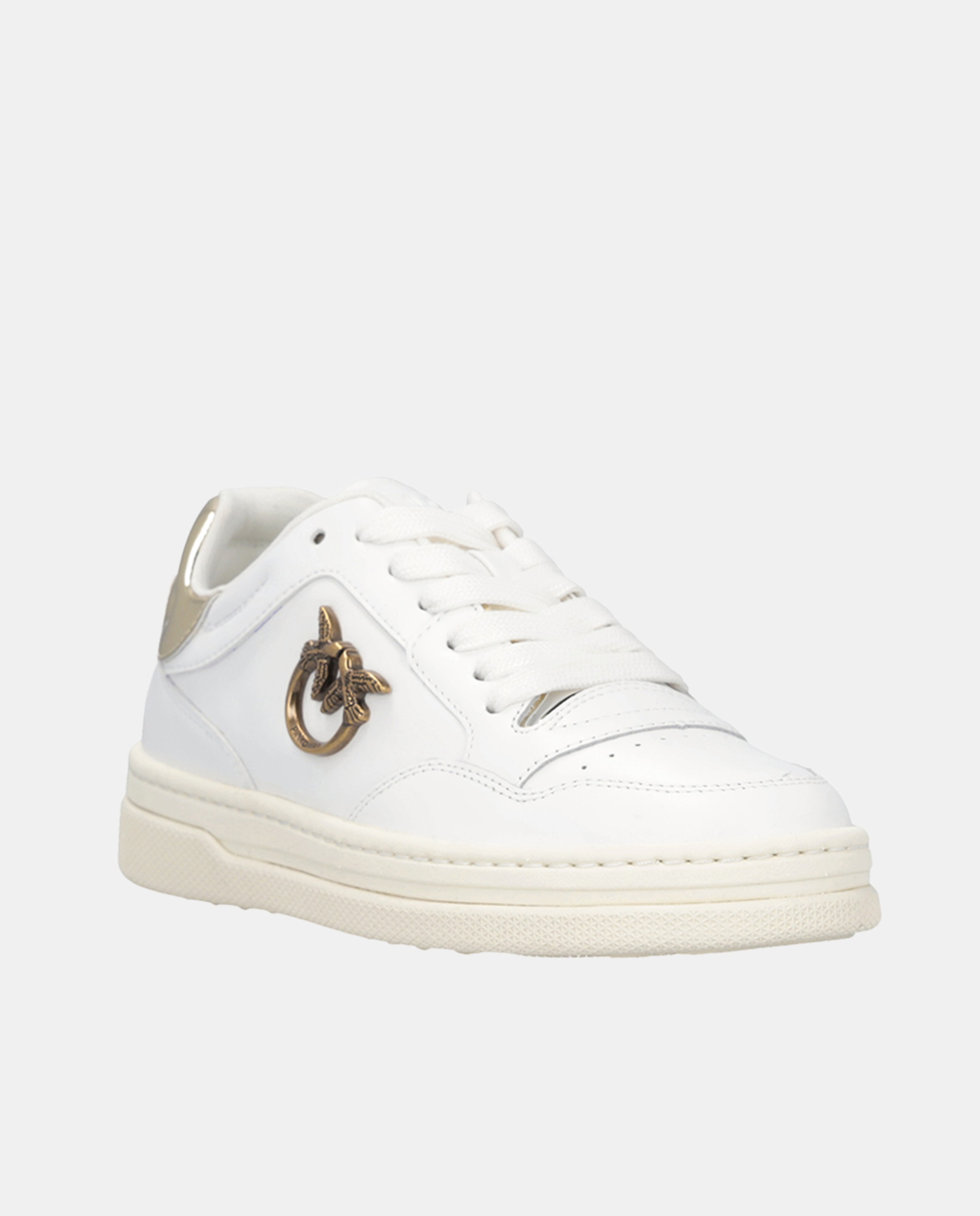Sapatilhas Rasas com Logótipo Traseiro - Branco/Dourado Branco Osso-2
