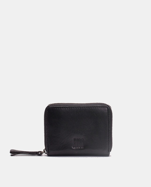 Imagem 0 de Carteira de Pele Pequena com Fecho de Correr - Preto