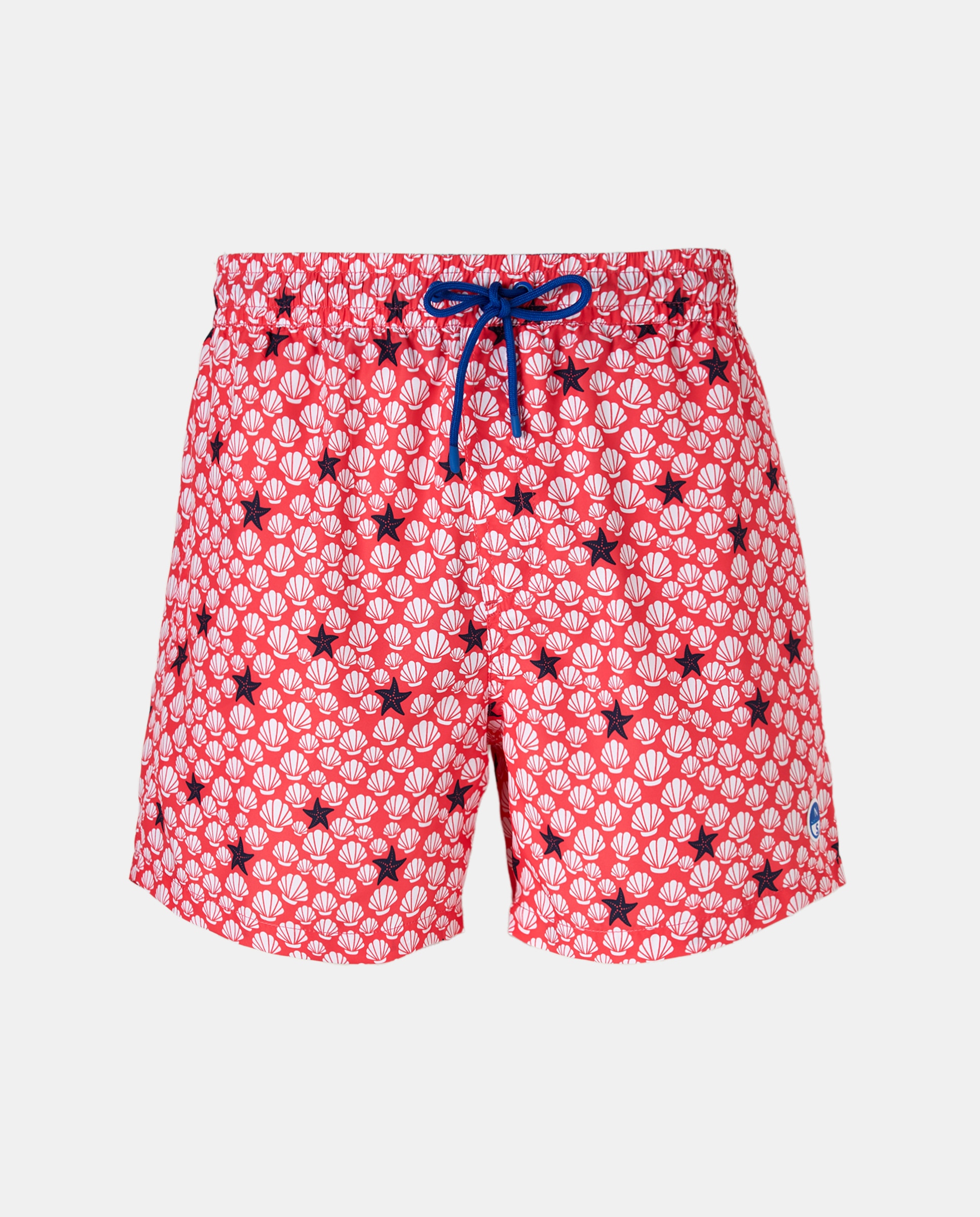 Calções de Banho Estampados com Secagem Rápida Vermelho-1