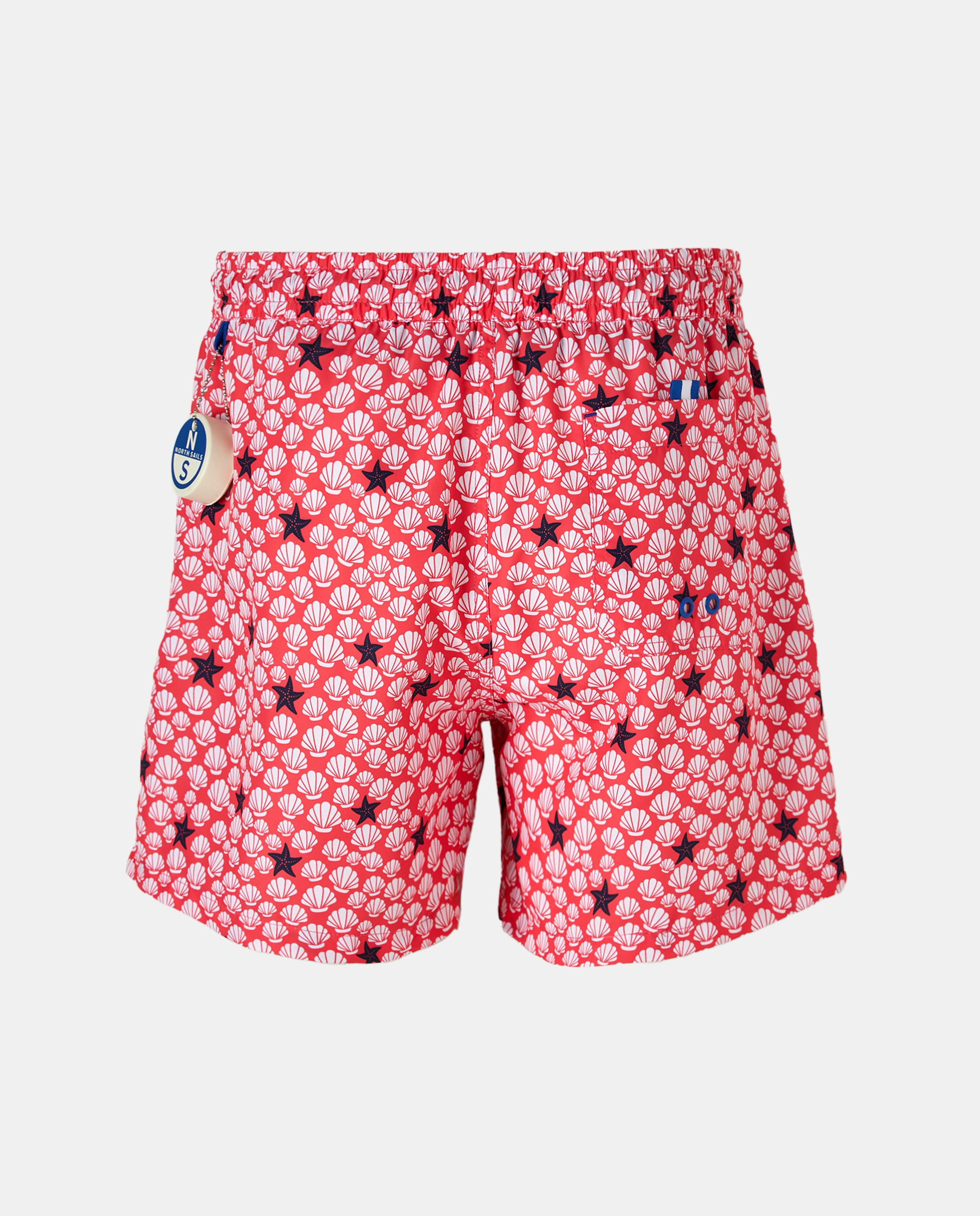 Calções de Banho Estampados com Secagem Rápida Vermelho-2