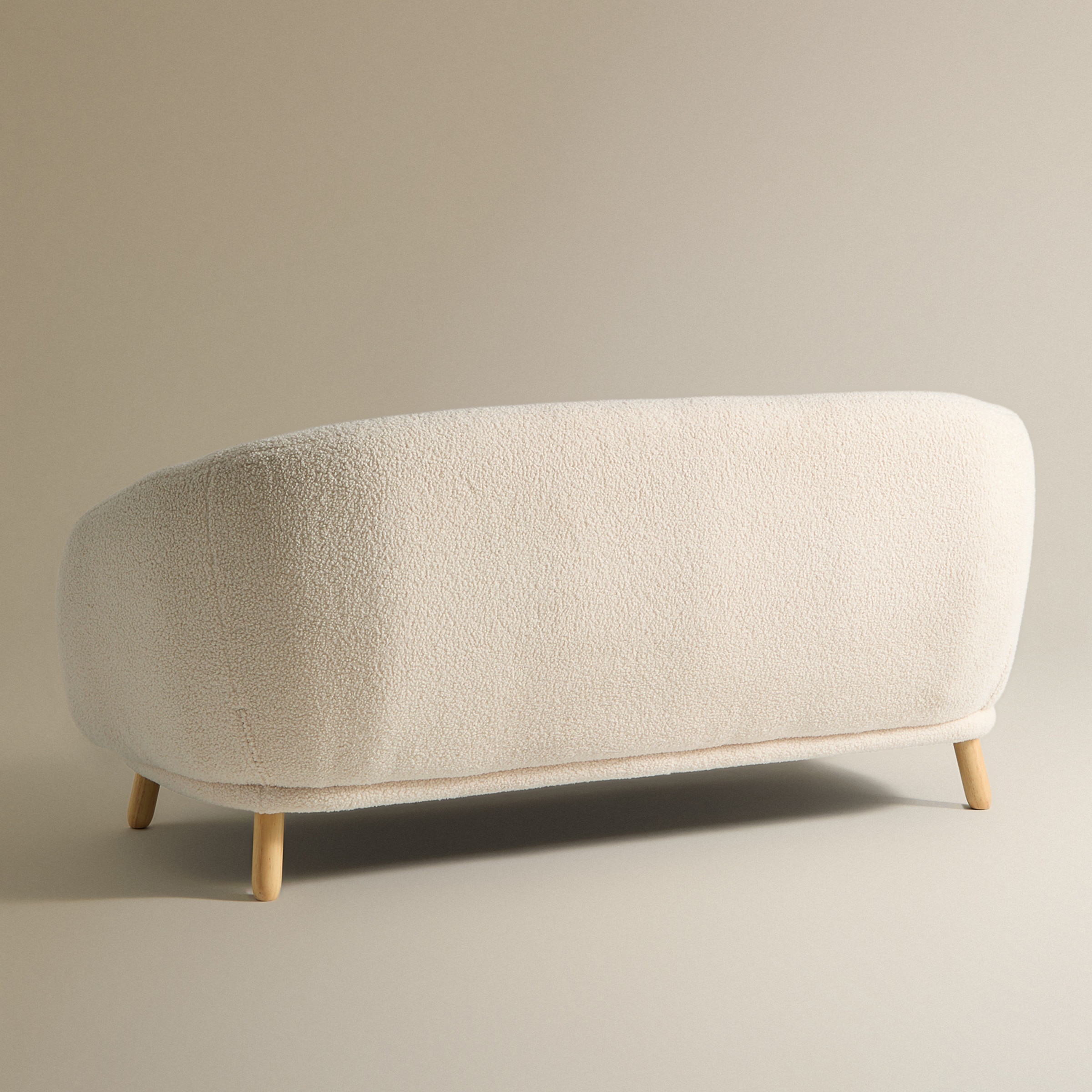 Sofá de 2 Lugares em Tecido Bouclé Alba Creme-5