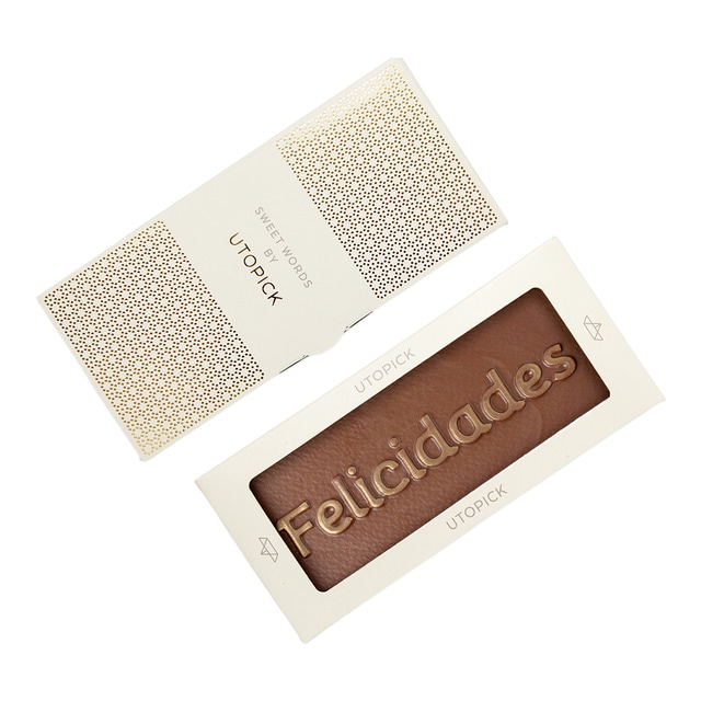 Imagen 0 de Tableta de chocolate con leche y mensaje "felicidades" Utopick