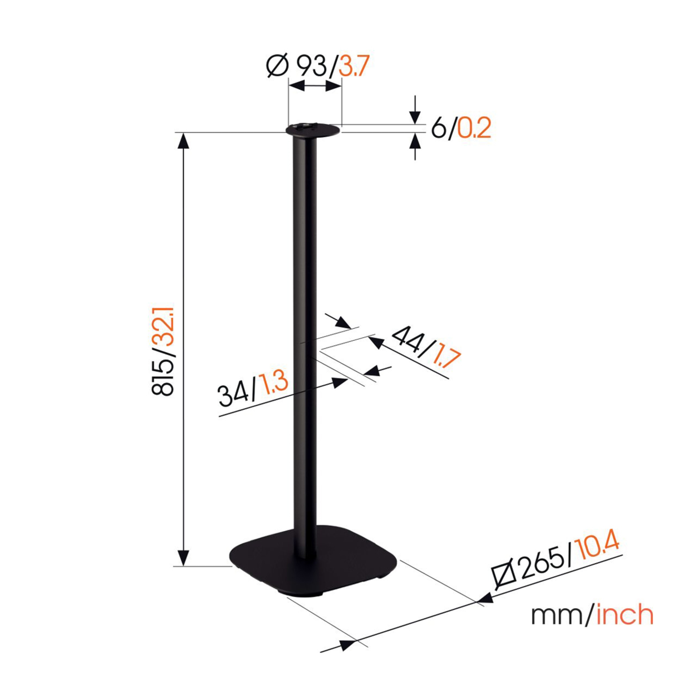Soporte de suelo Vogel's SFS 4113B para altavoz Sonos Era 100 Negro Negro-2