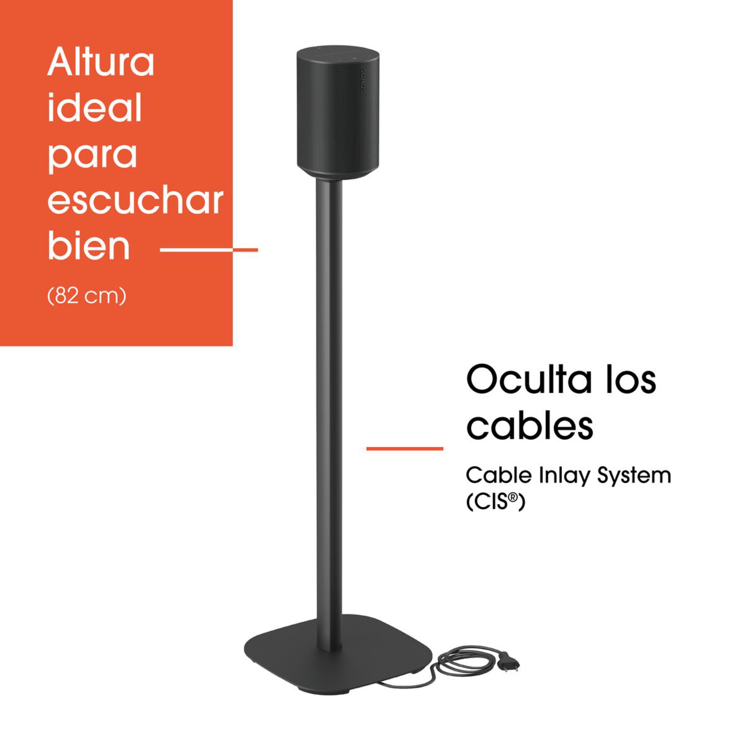 Soporte de suelo Vogel's SFS 4113B para altavoz Sonos Era 100 Negro Negro-3