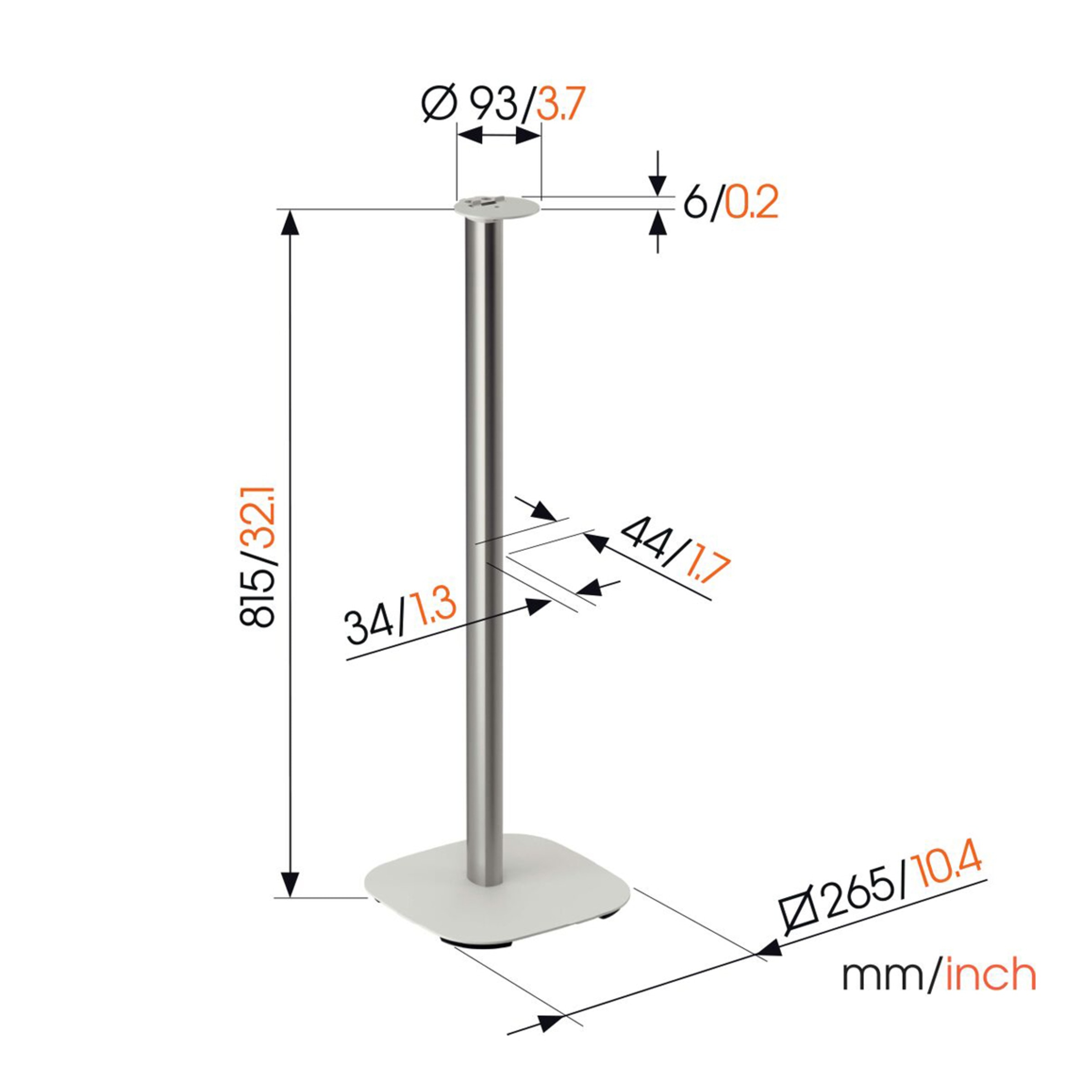 Soporte de suelo Vogel's SFS 4113W para altavoz Sonos Era 100 Blanco Blanco-2