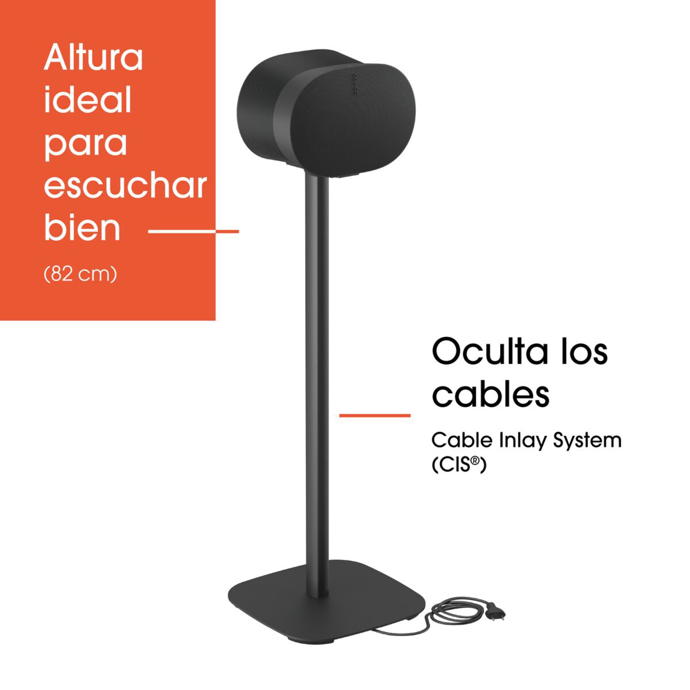 Soporte de suelo Vogel's SFS 4133B para altavoz Sonos Era 300 Negro Negro-3