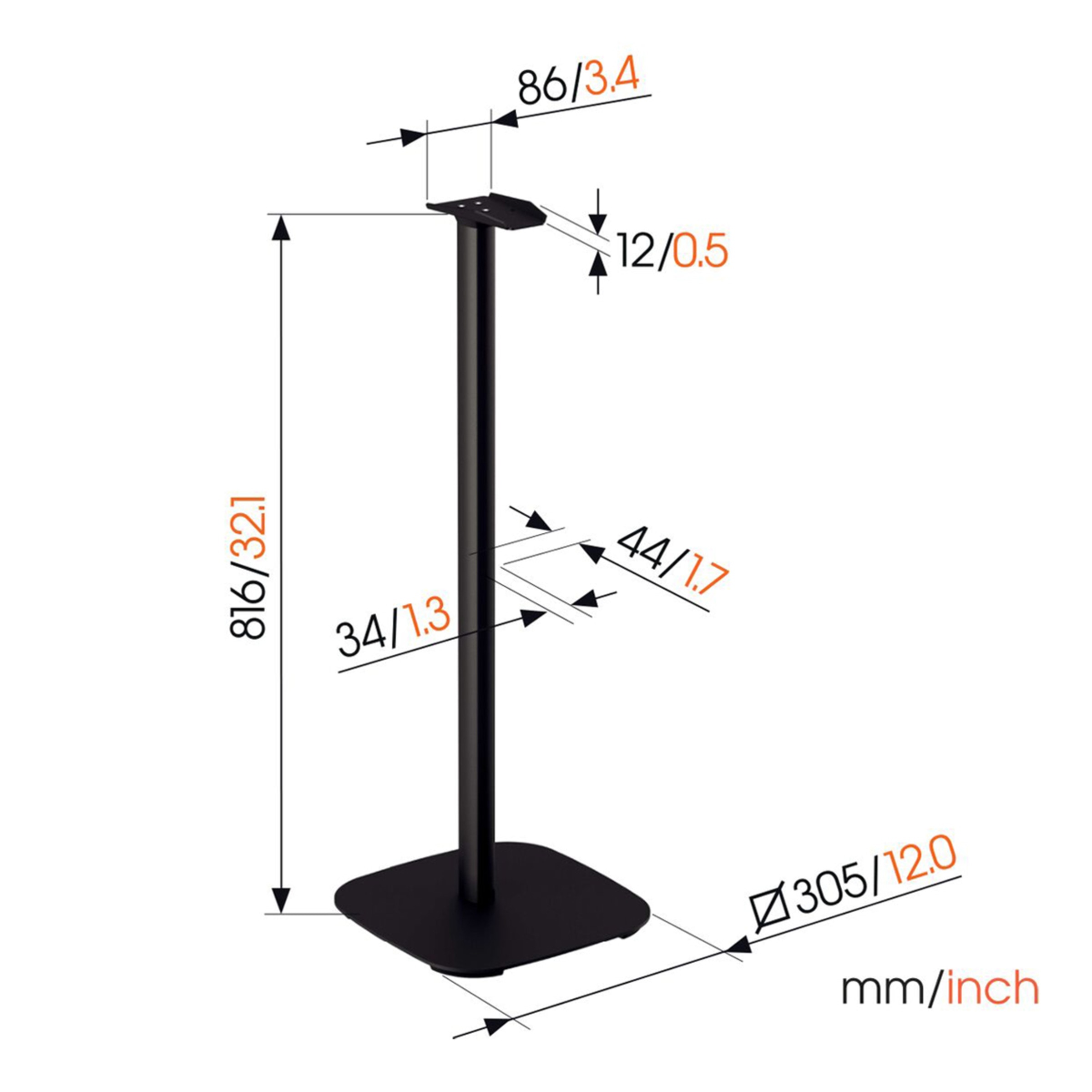 Soporte de suelo Vogel's SFS 4133B para altavoz Sonos Era 300 Negro Negro-2
