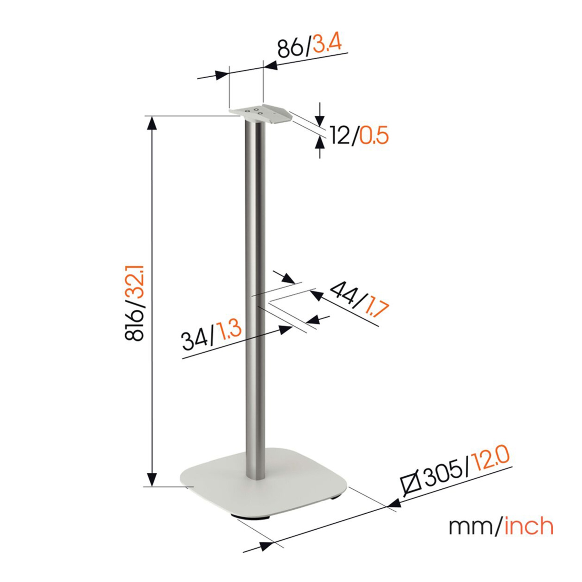 Soporte de suelo Vogel's SFS 4133W para altavoz Sonos Era 300 Blanco Blanco-2