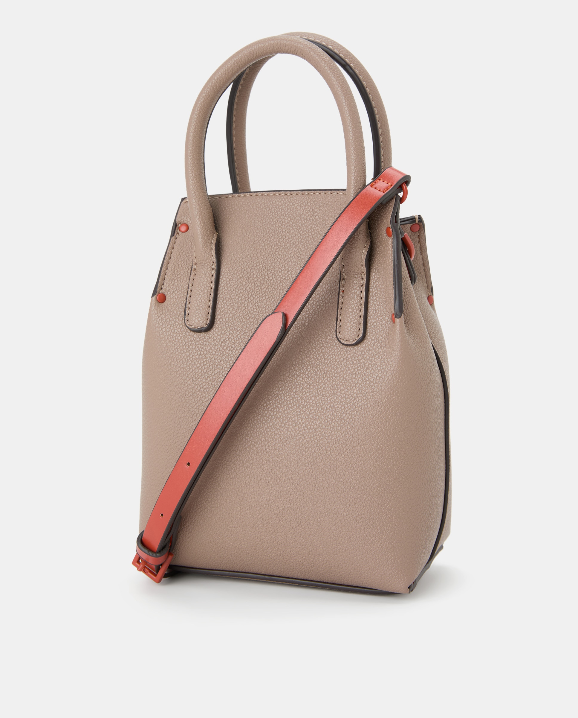 Mala de Mão Mini com Detalhes Coloridos 820 Cinzento Médio-2