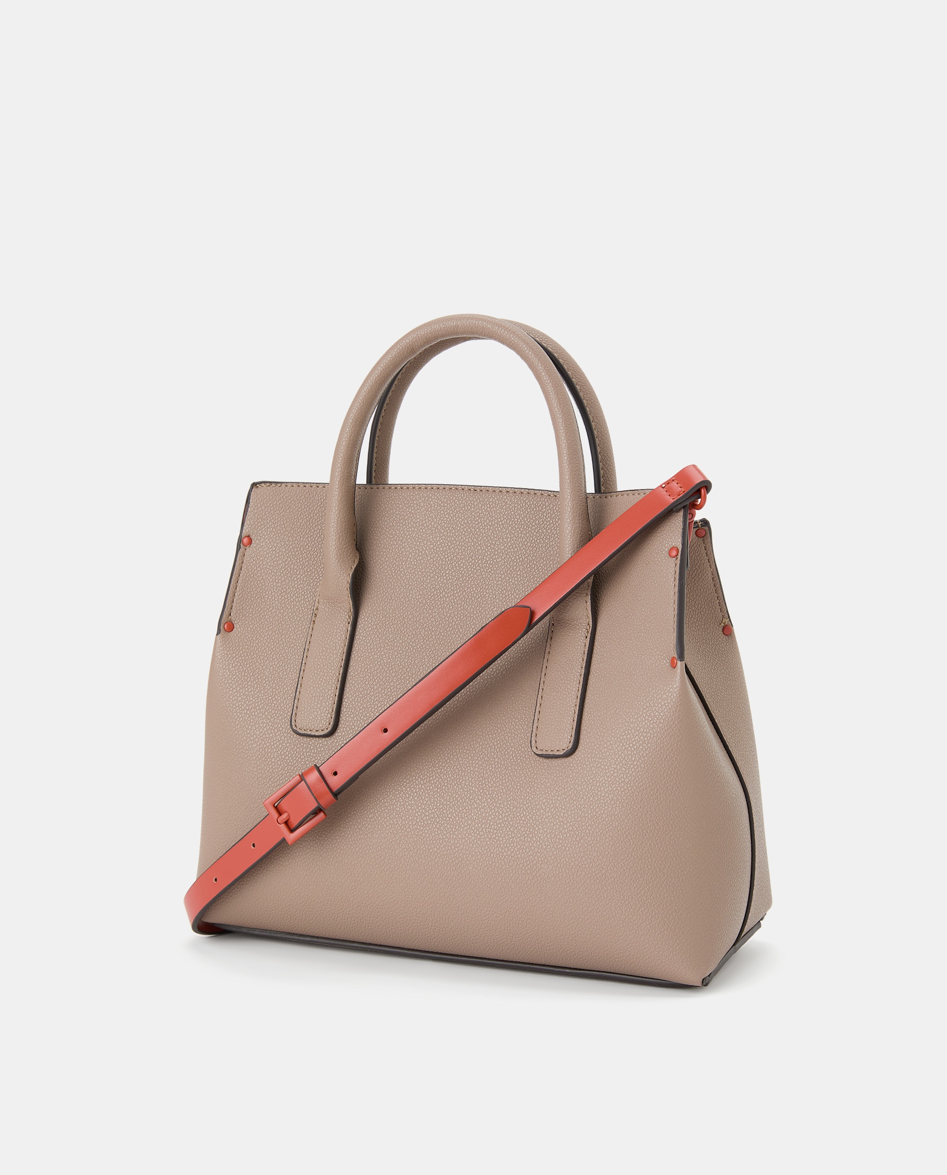 Mala de Mão com Detalhes Coloridos 820 Cinzento Médio-2