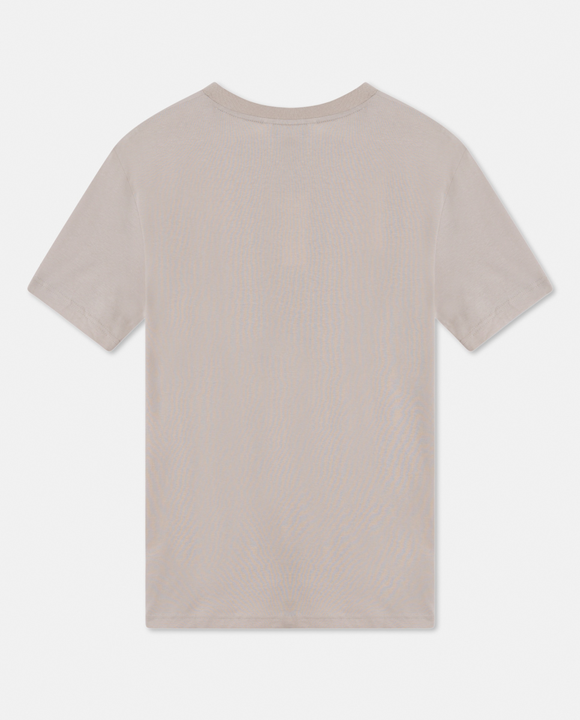 T-shirt de Manga Curta com Logótipo à Frente Bege-1