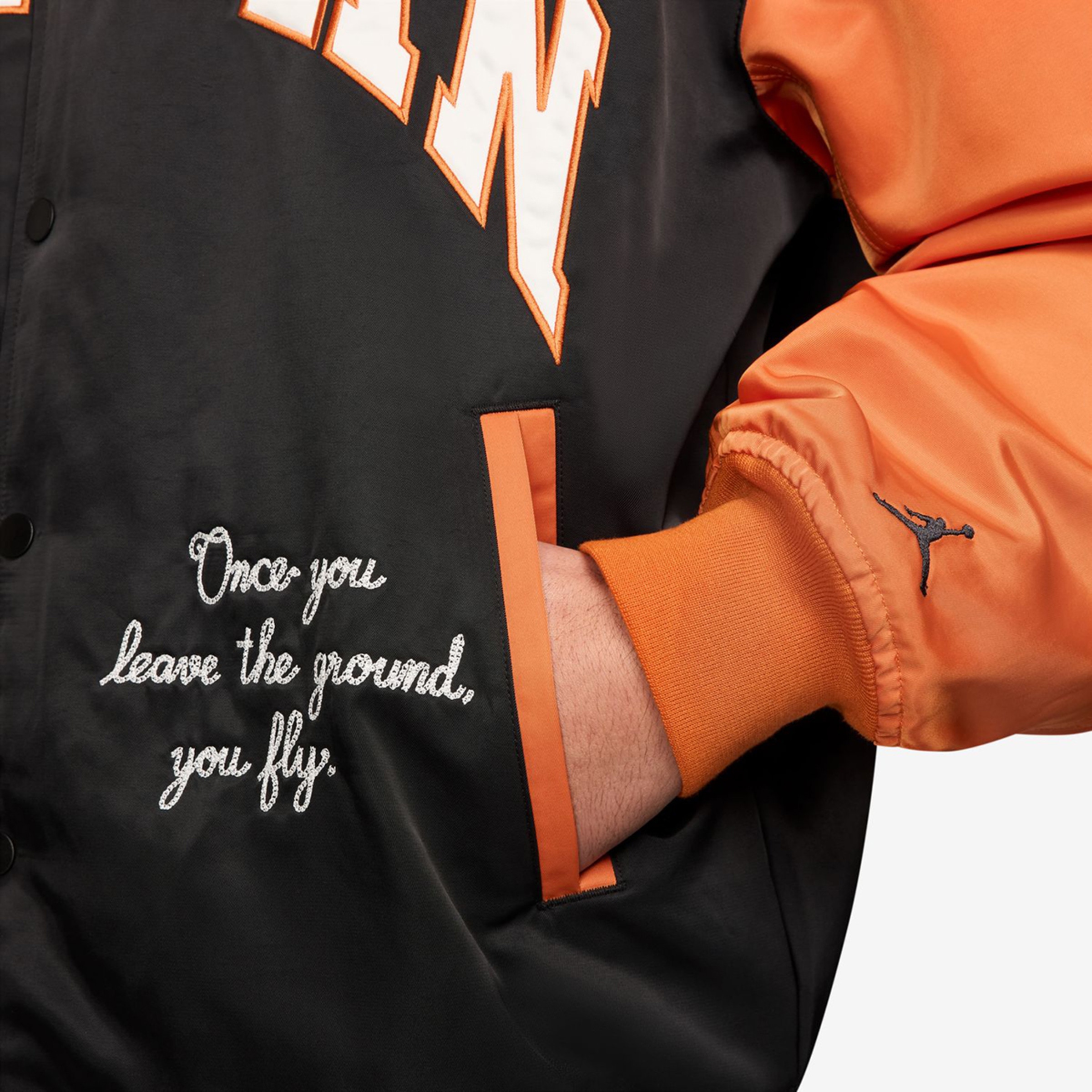 Casaco de Homem Brooklyn Varsity Preto / Laranja-3