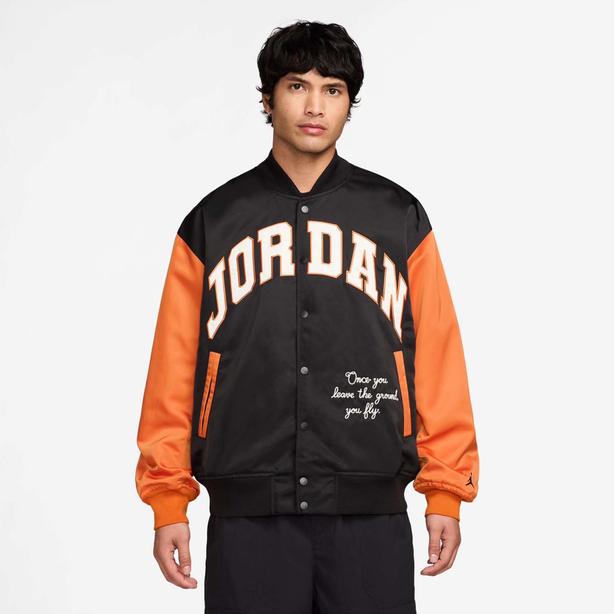 Casaco de Homem Brooklyn Varsity Preto / Laranja-1