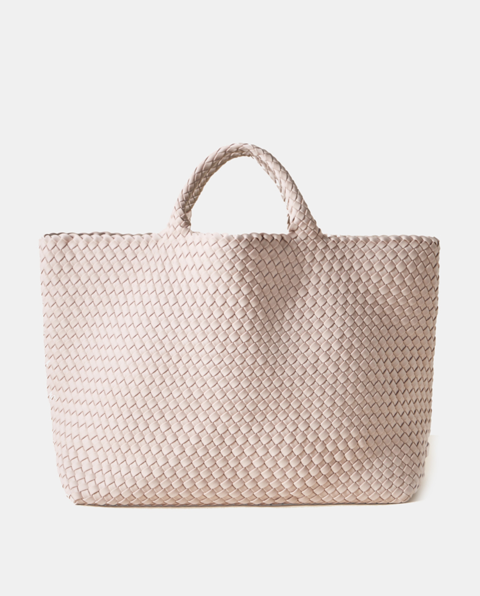 Mala Tipo Tote Grande Entrançada Modelo St Barths - Rosa Rosa-1