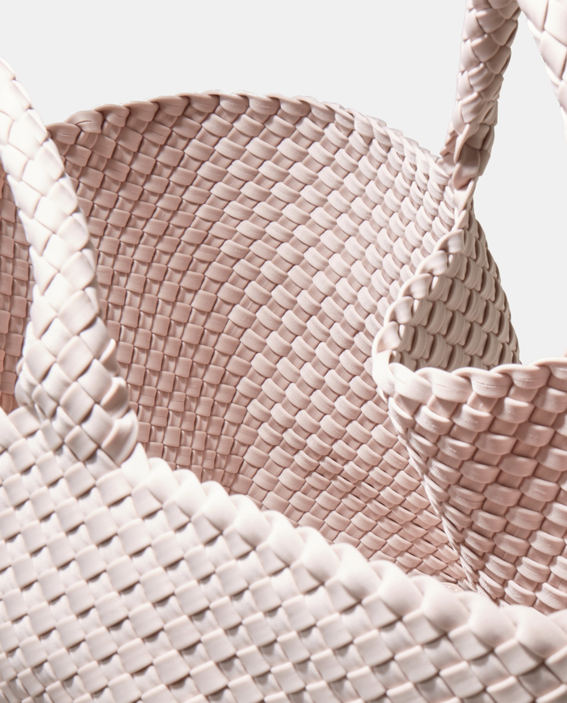 Mala Tipo Tote Grande Entrançada Modelo St Barths - Rosa Rosa-3