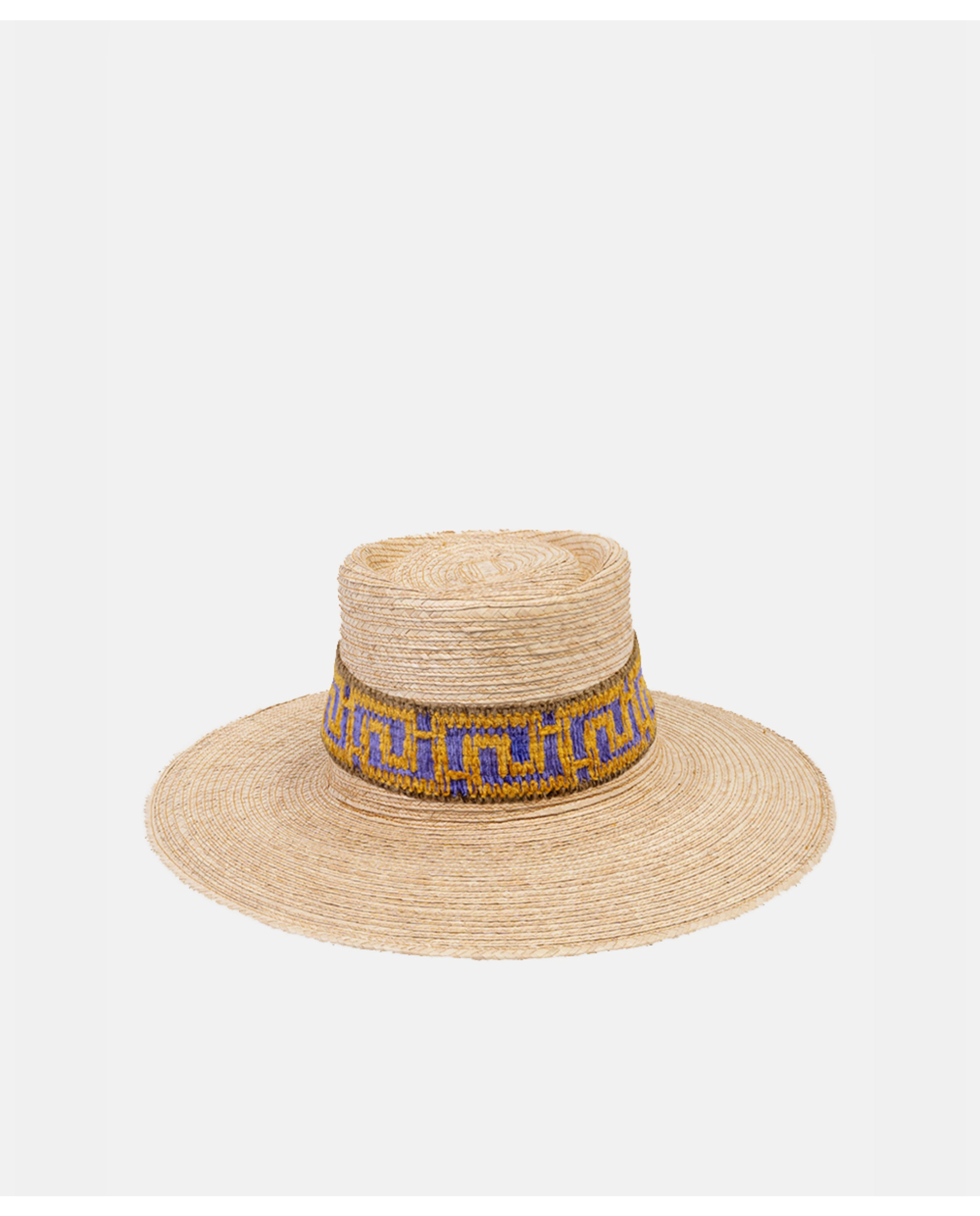 Chapéu com Fibra de Palha de Palma Lilás-1