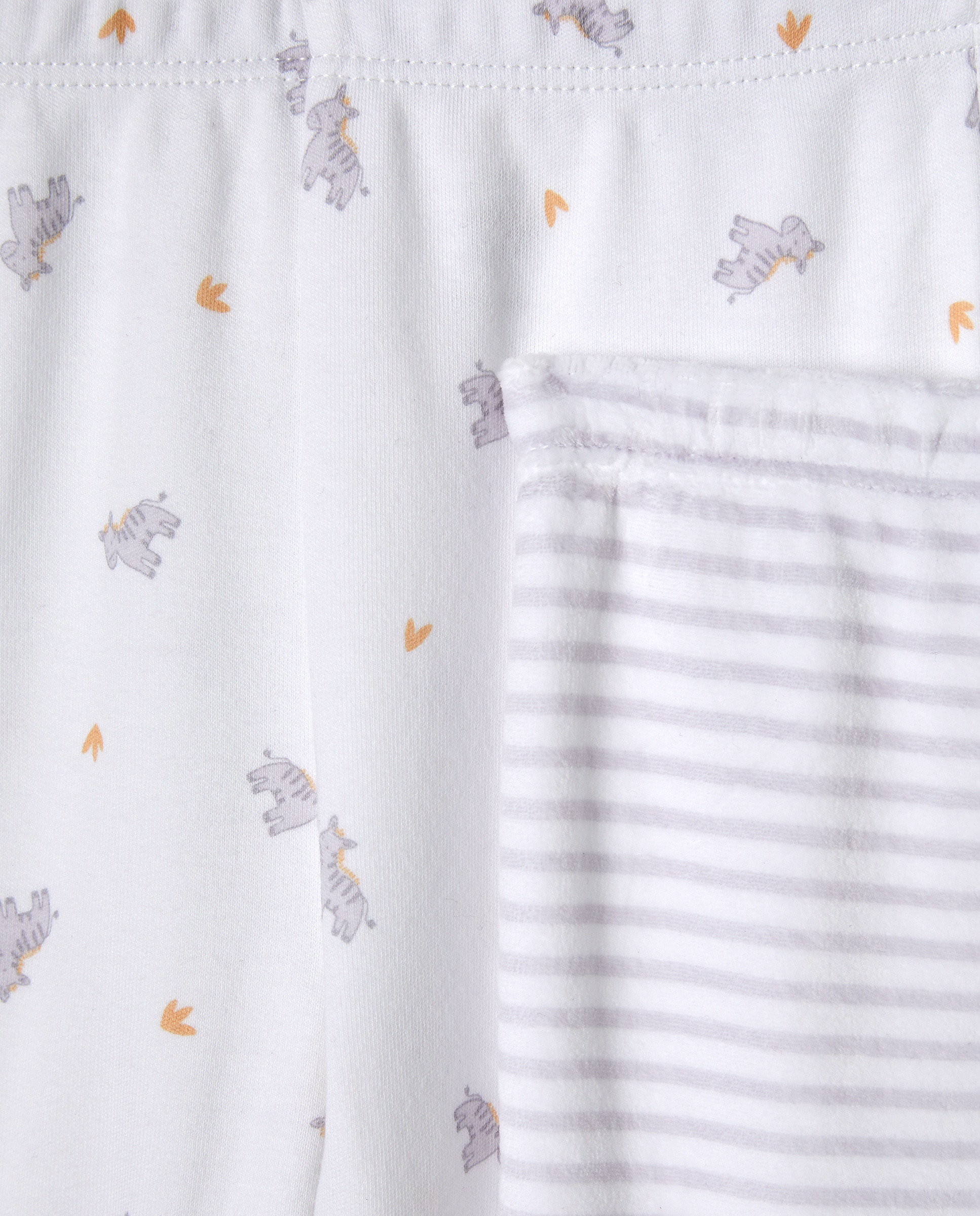 Pack de Duas Calças com Pés de Bebé Preto-3